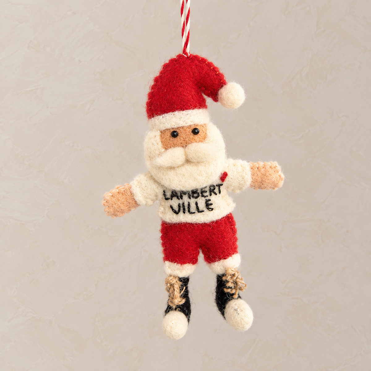Lambertville Felt Santa Ornament