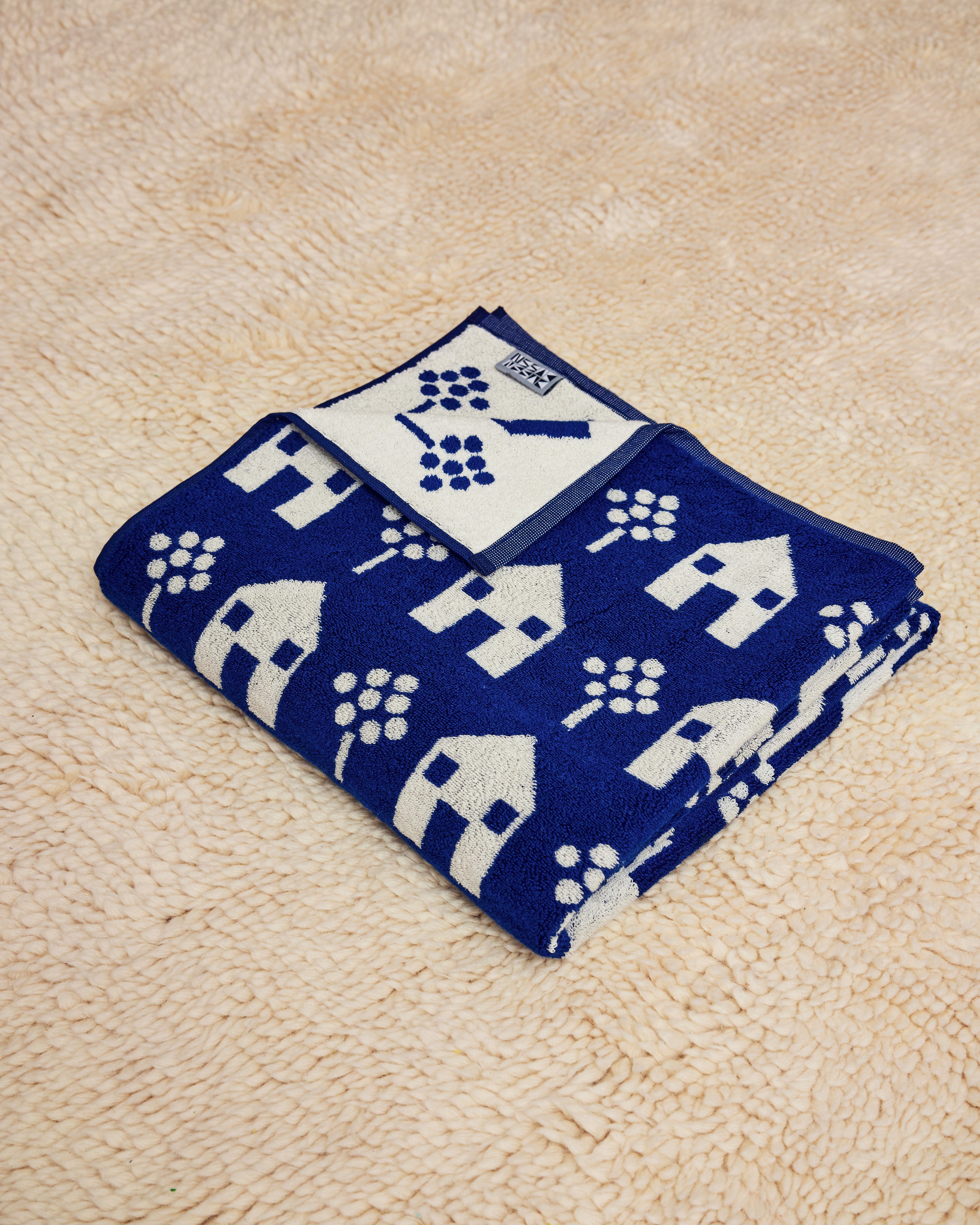 Navy Cottage Bath Towel