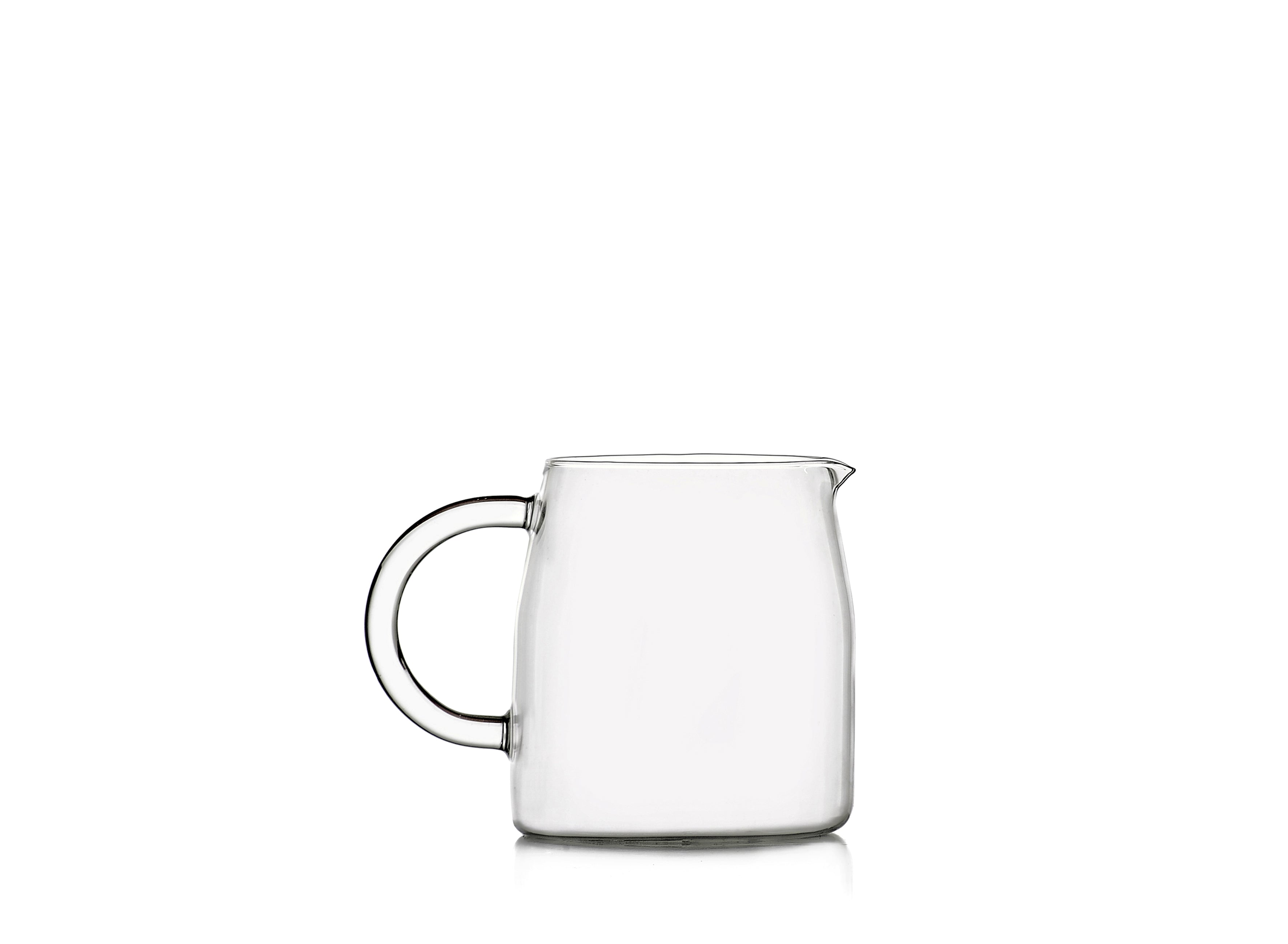 Low Glass Jug with Handle