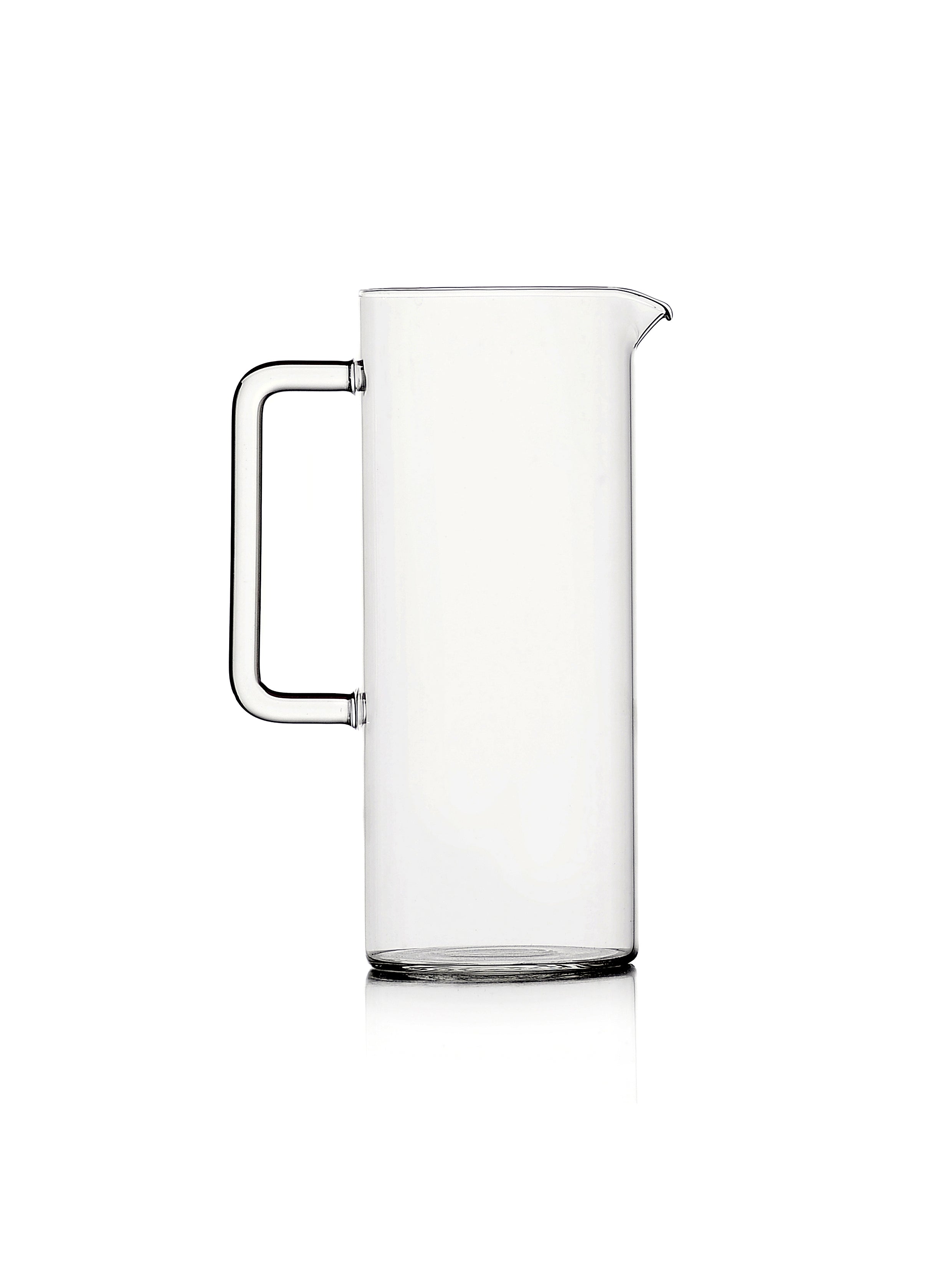 Tube glass jug with handle