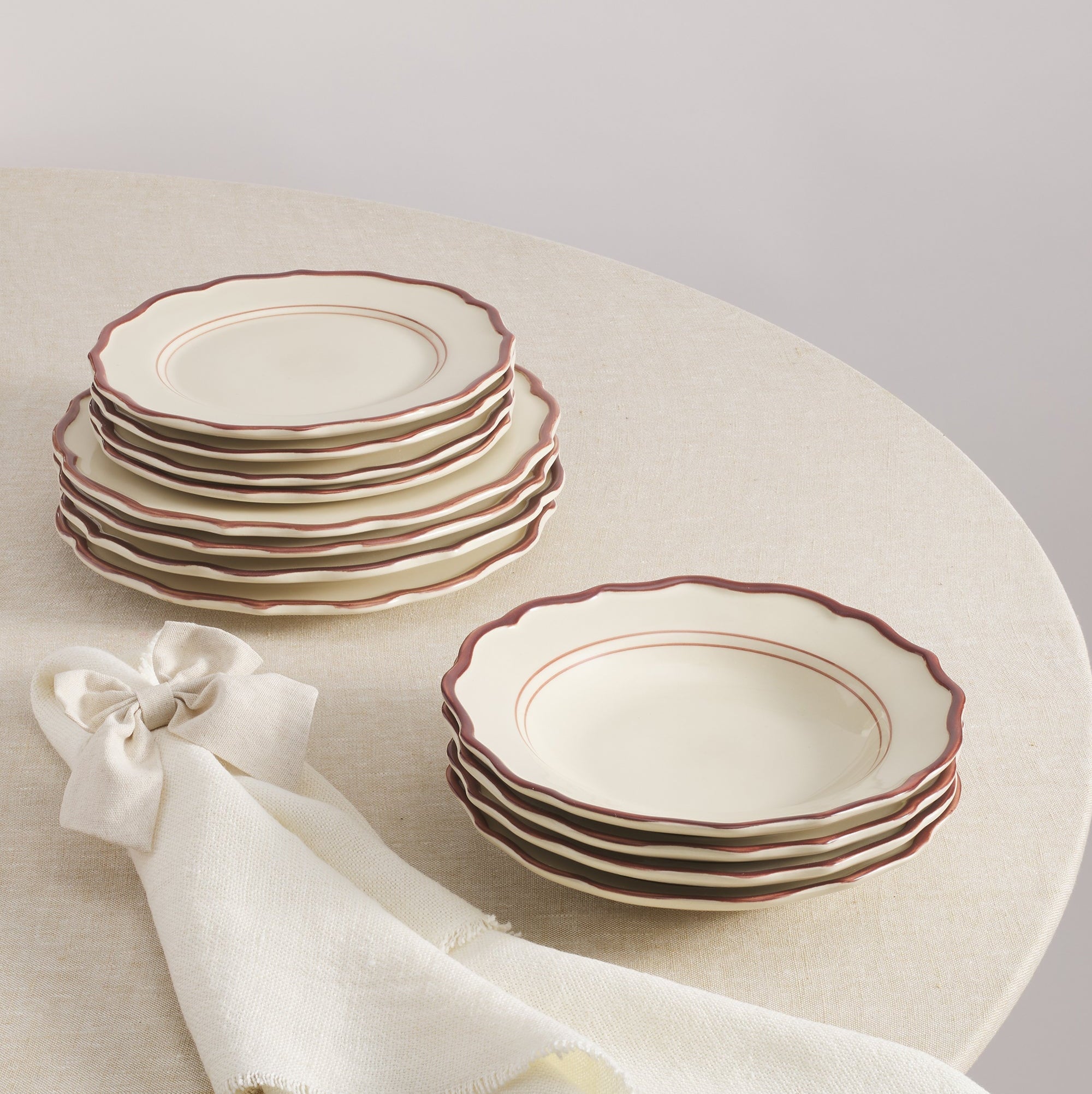 Darlene 12 Piece Dinnerware Set with Pasta Bowl