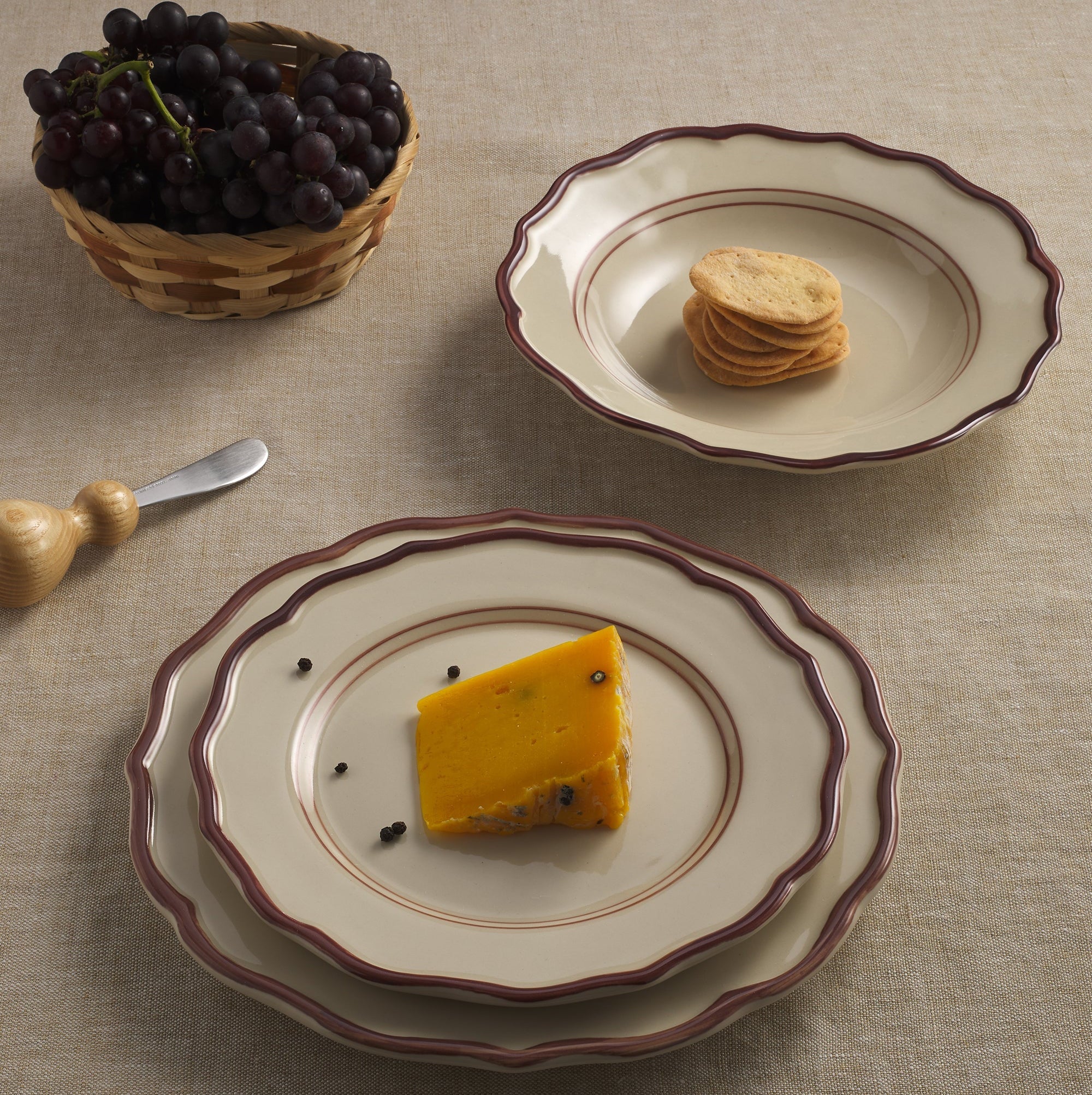 Darlene 12 Piece Dinnerware Set with Pasta Bowl