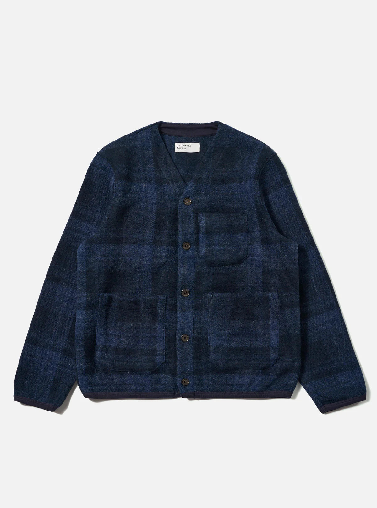 Universal Works Moh Check Fleece Cardigan