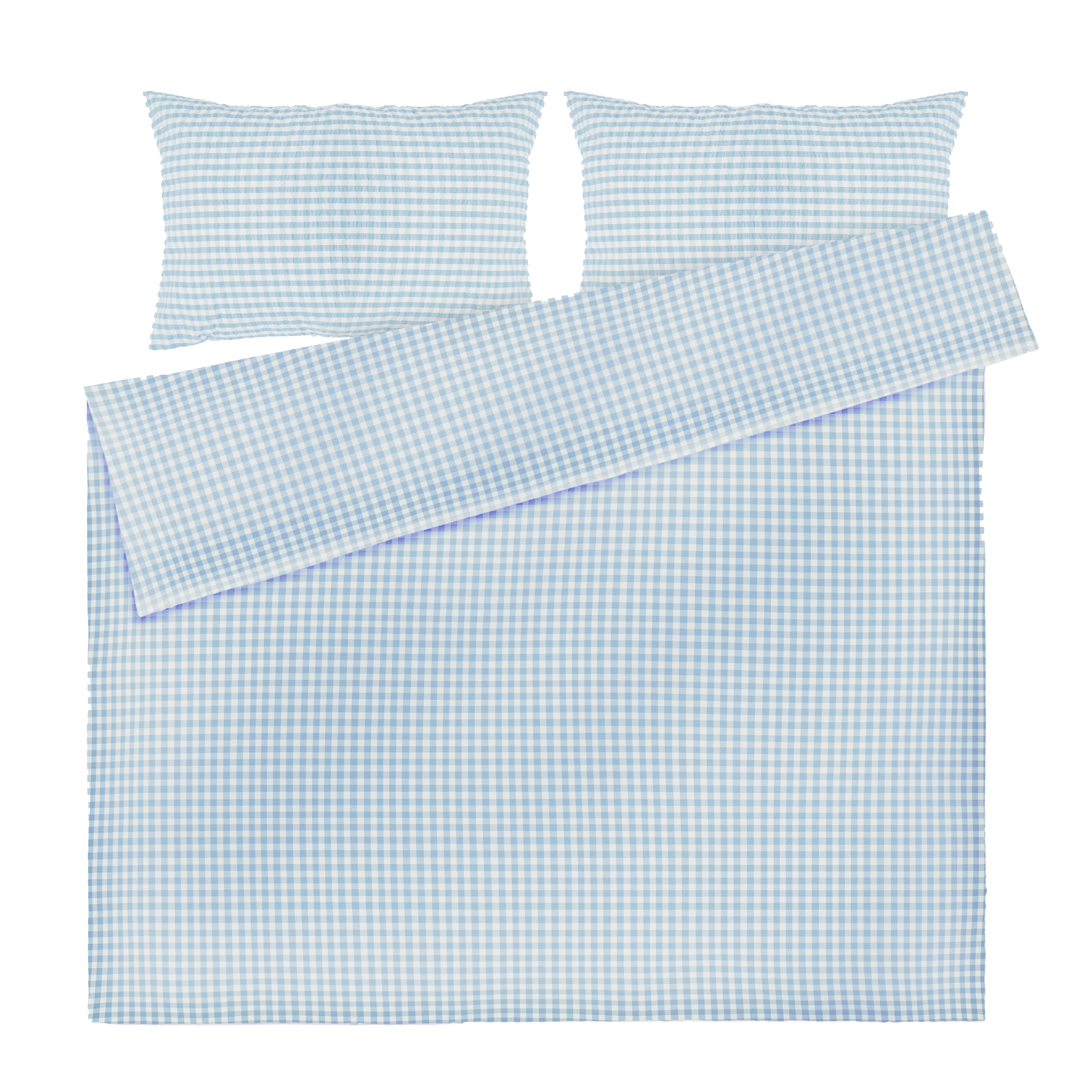 JUNA Bæk&Bølge Duvet Cover Set, Queen, White/Light Blue