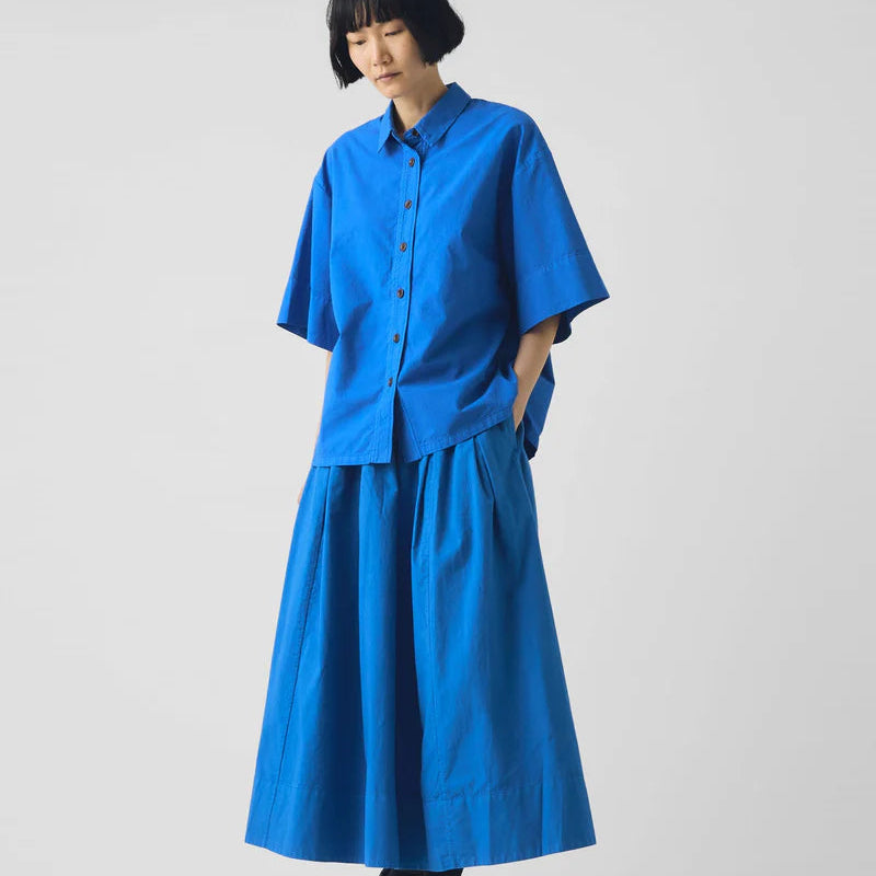 Toast Pleated Cotton Linen Poplin Skirt