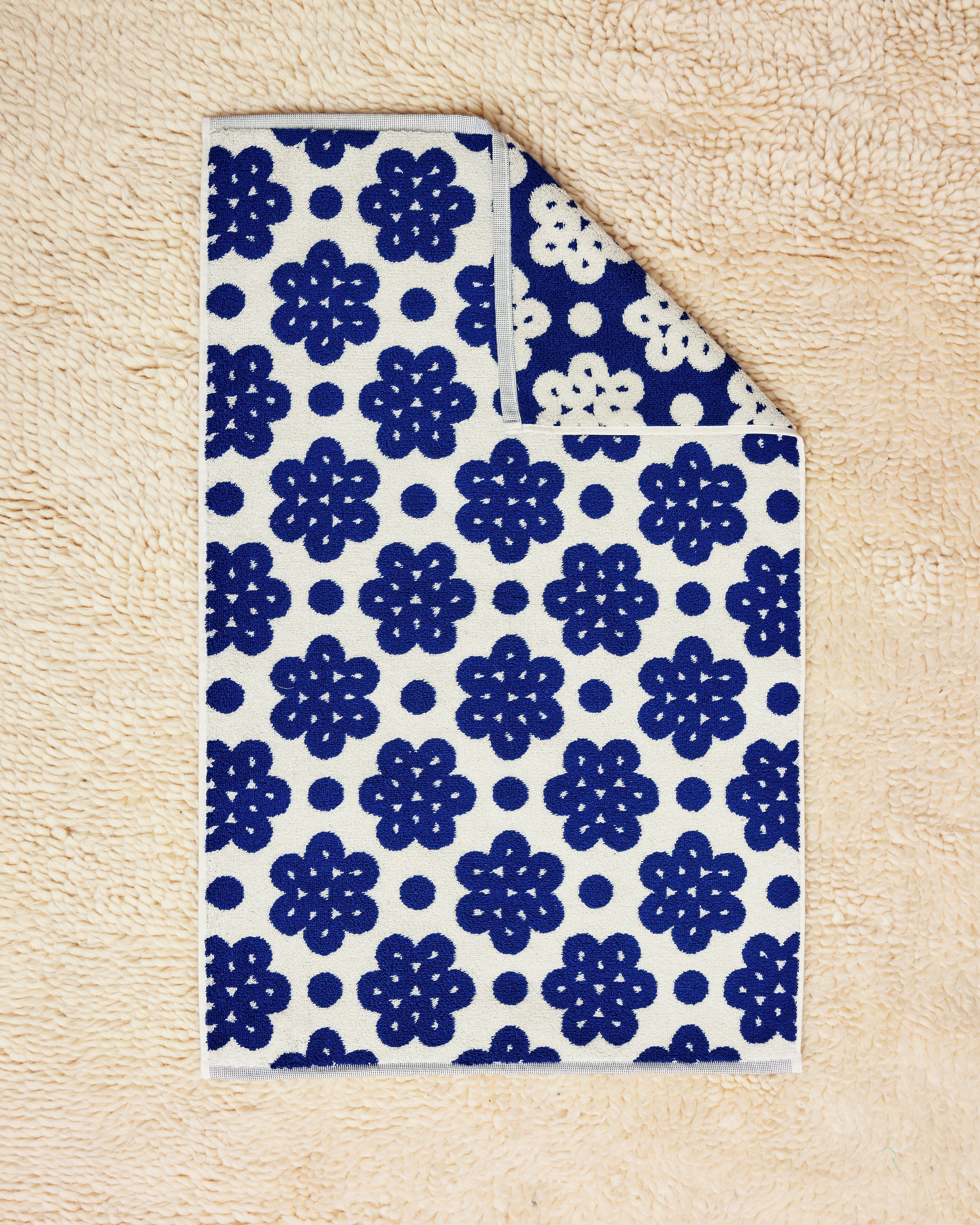 Navy Raspberry Hand Towel