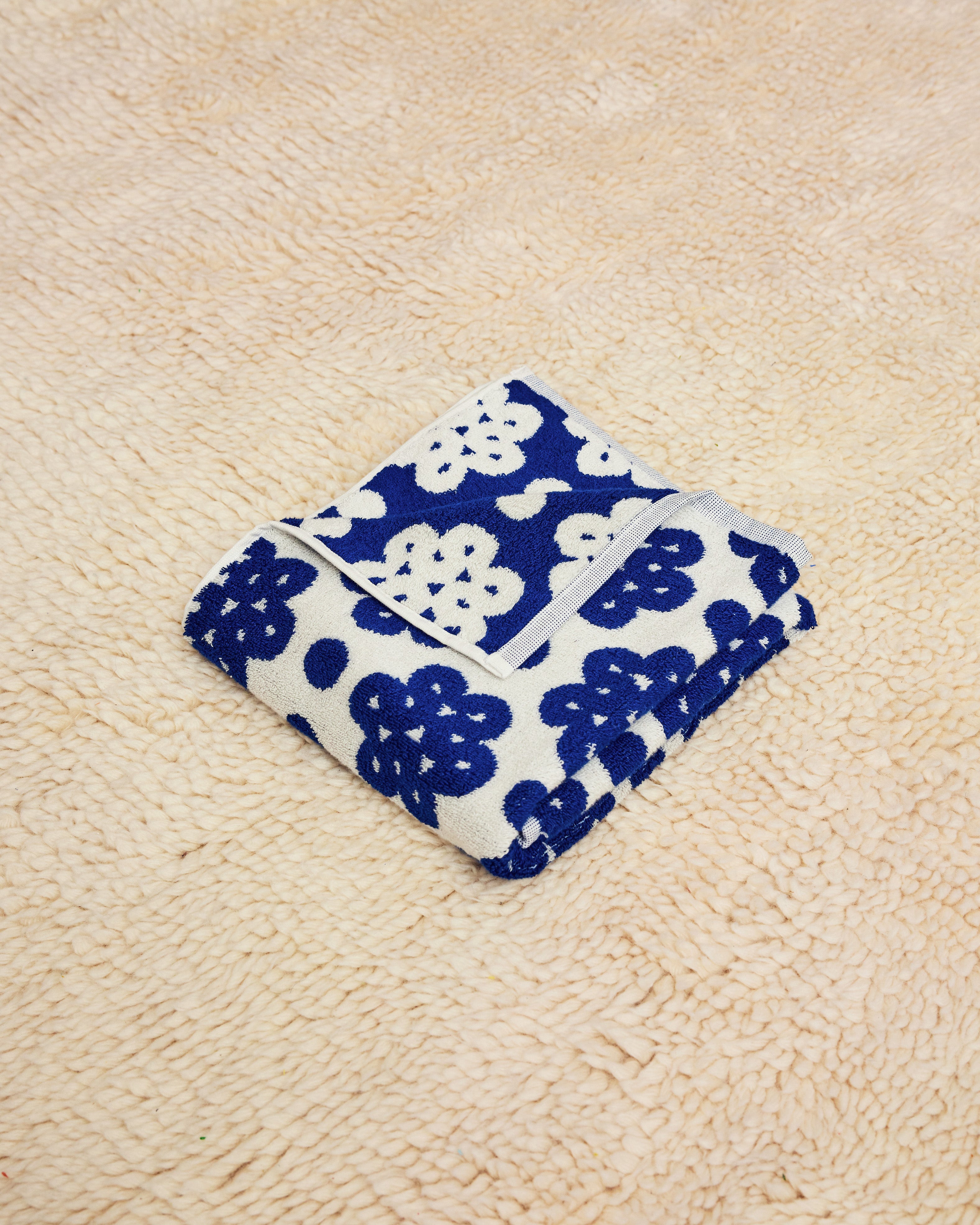 Navy Raspberry Hand Towel