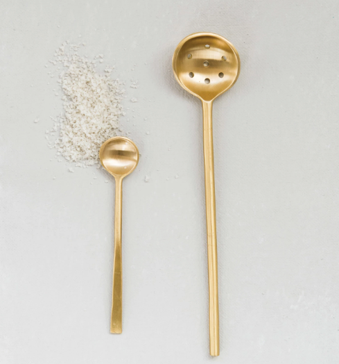 Brass Olive Spoon 8"