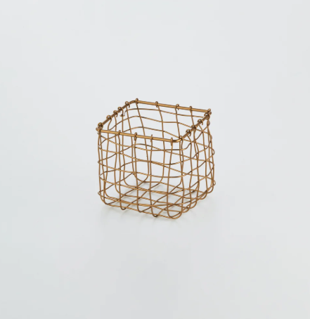 Fog Linen Brass Basket