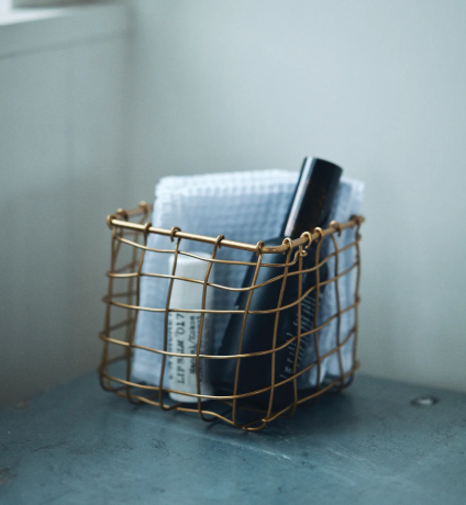 Fog Linen Brass Basket