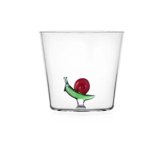 Animal Farm Glass Tumblers - Snail (Red)