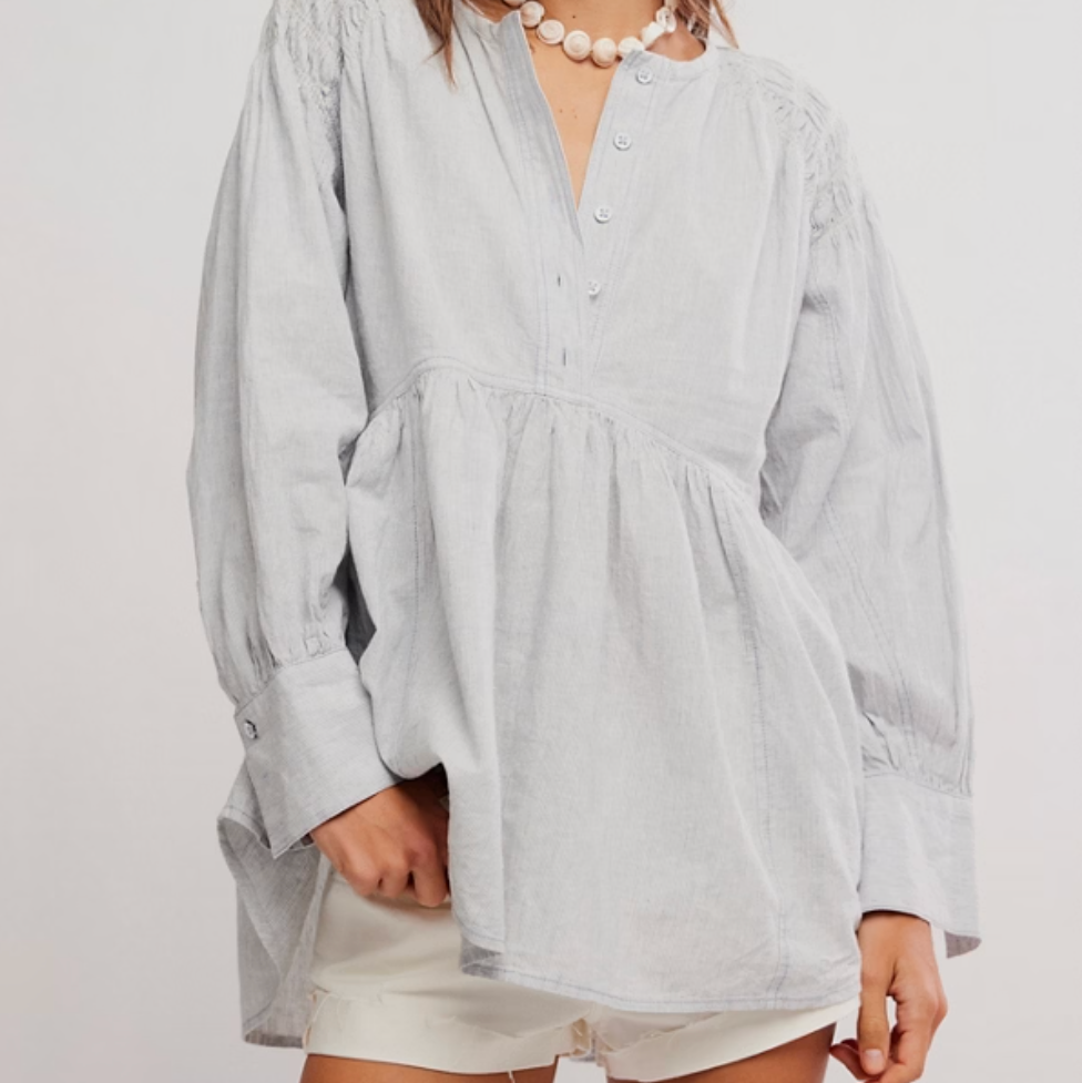 Free People ALANA LINEN TUNIC