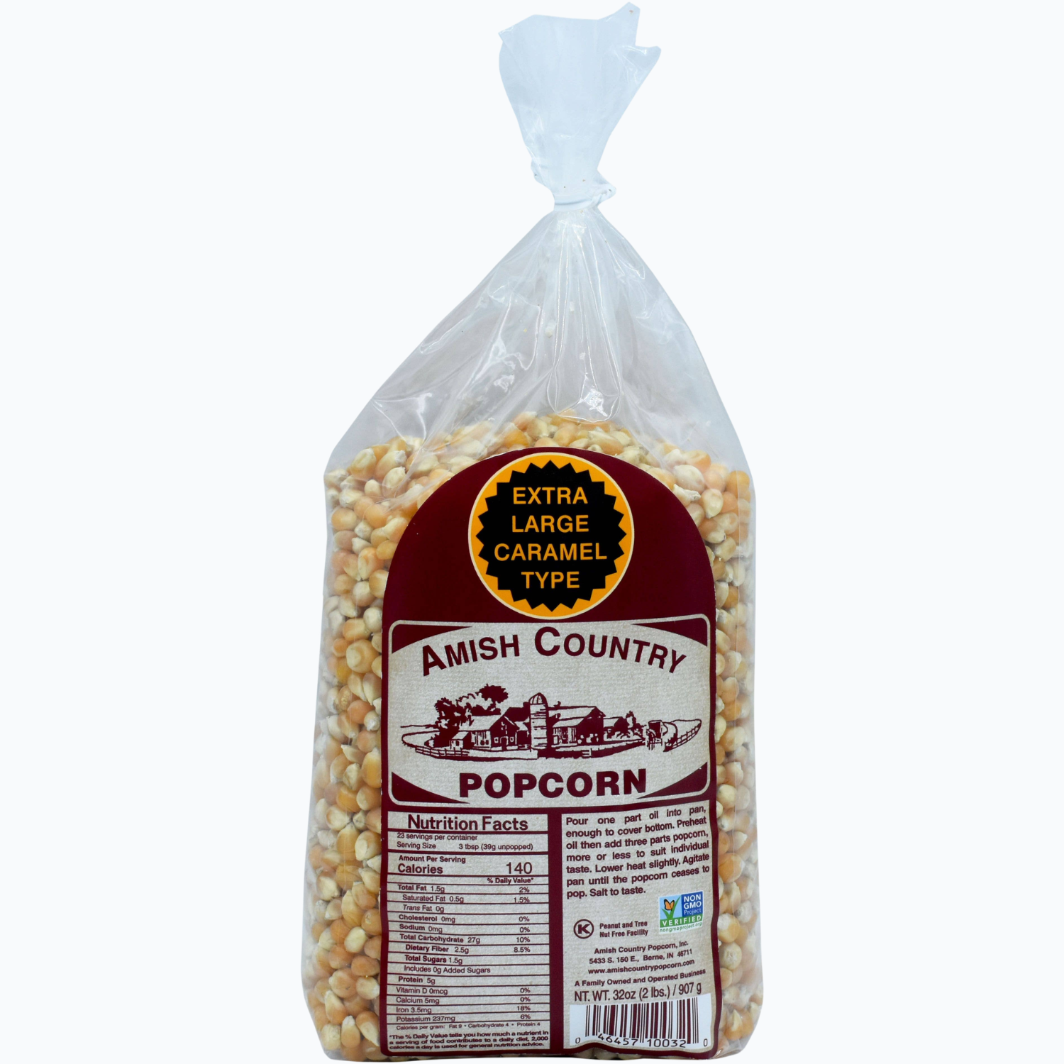 2lb Bag of Extra Large Caramel Type Popcorn