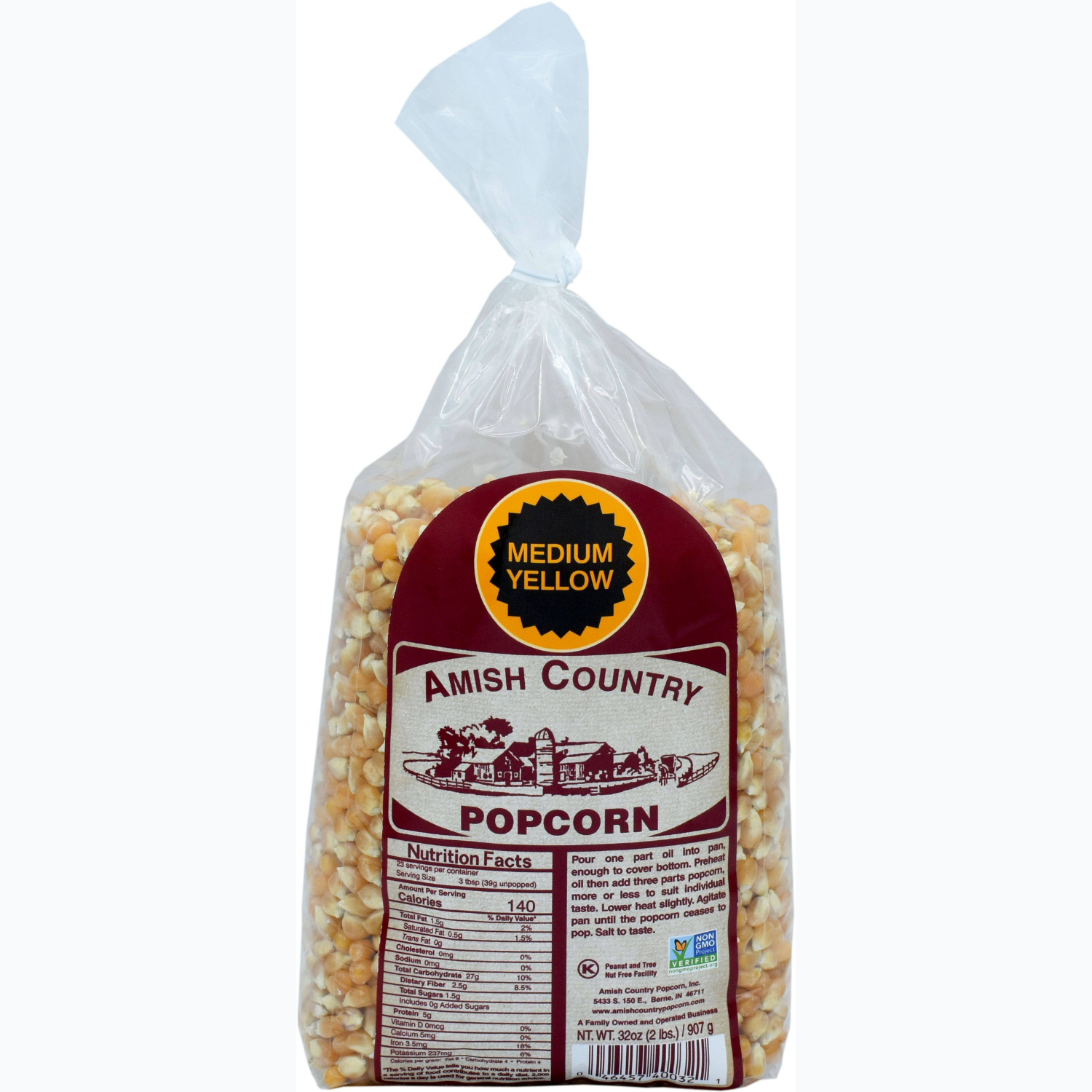 2lb Bag of Medium Yellow Popcorn