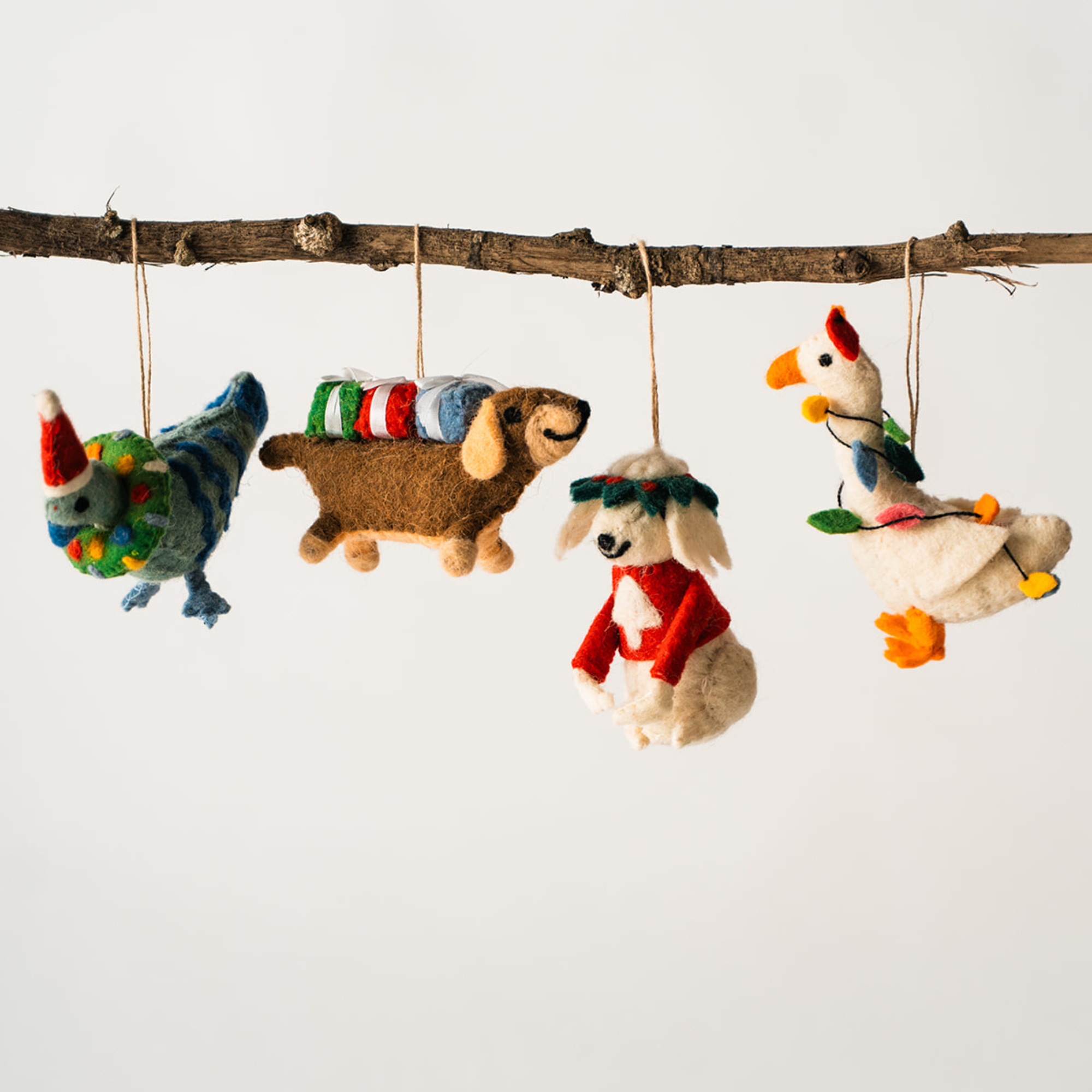 Daisy Dachshund Felted Ornament