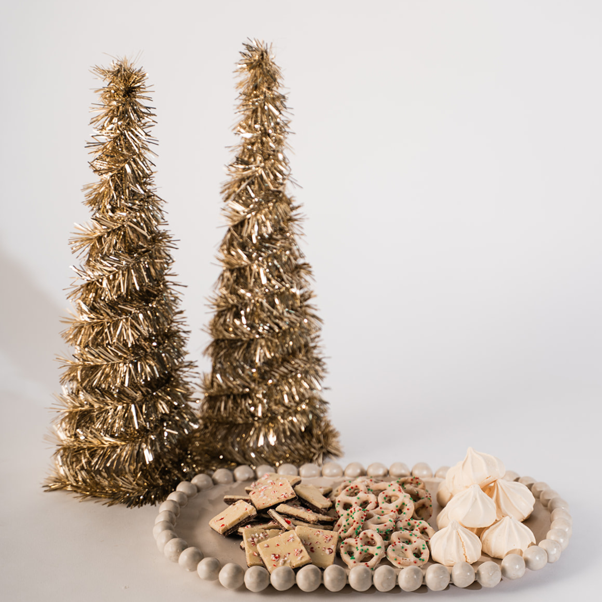 Tinsel Cone Tree Antique Gold