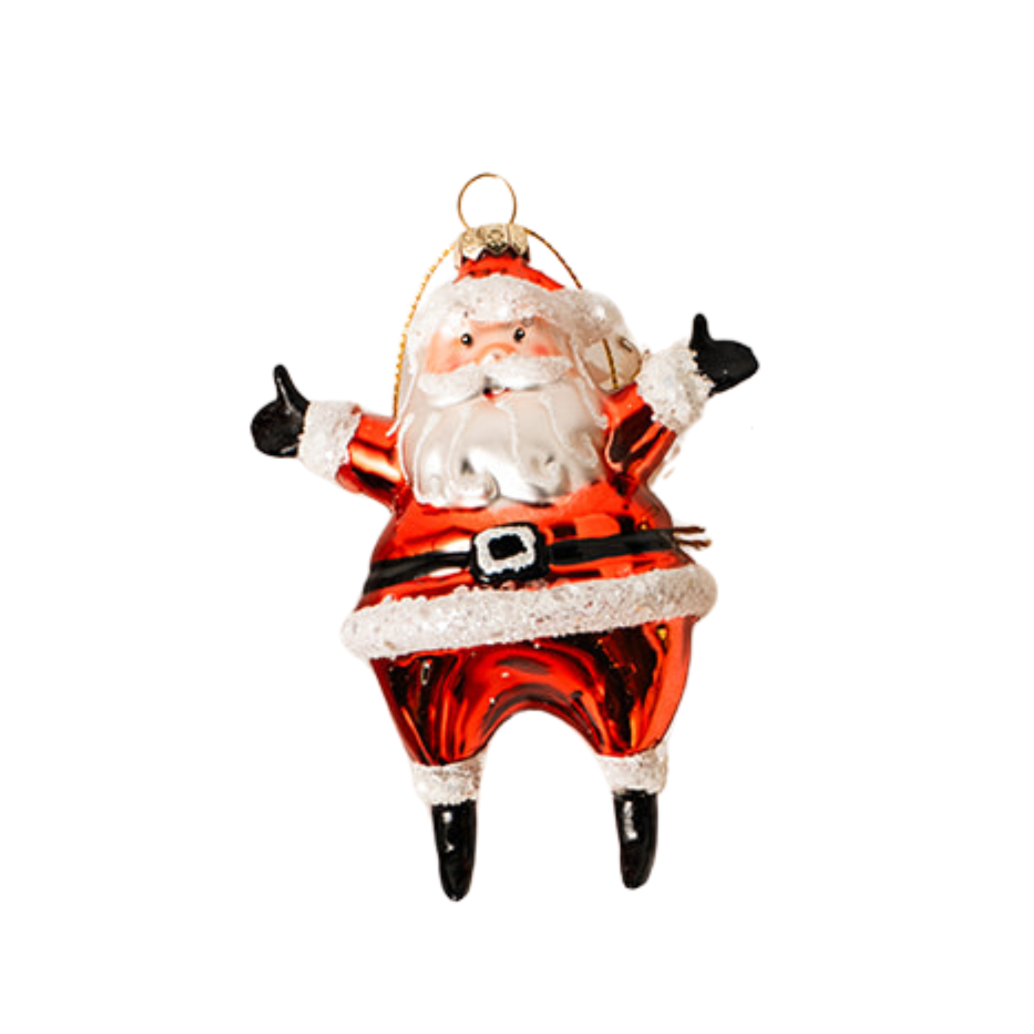 Glass Santa Claus Ornament with Glitter