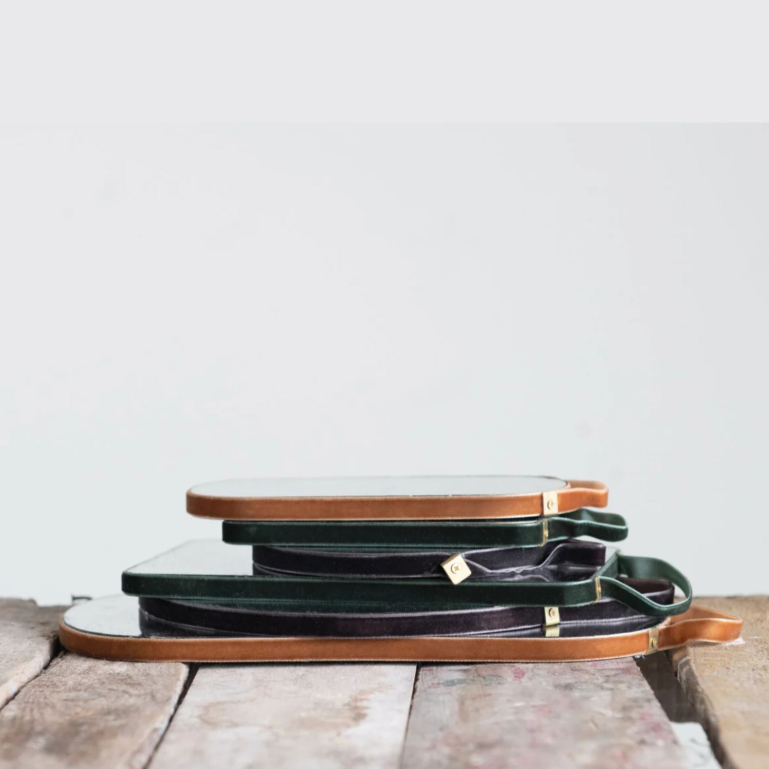 Velvet Edged Wall Mirrors with Hangers