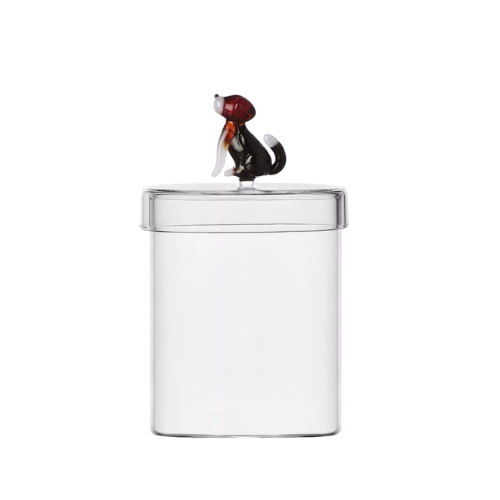 English Foxhound Glass Lidded Canister