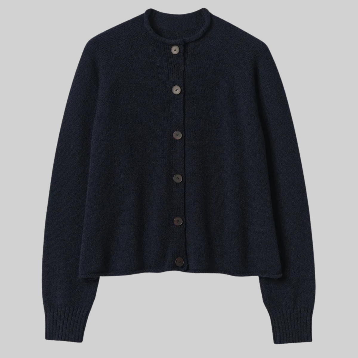 Heathery Wool High Neck Cardigan