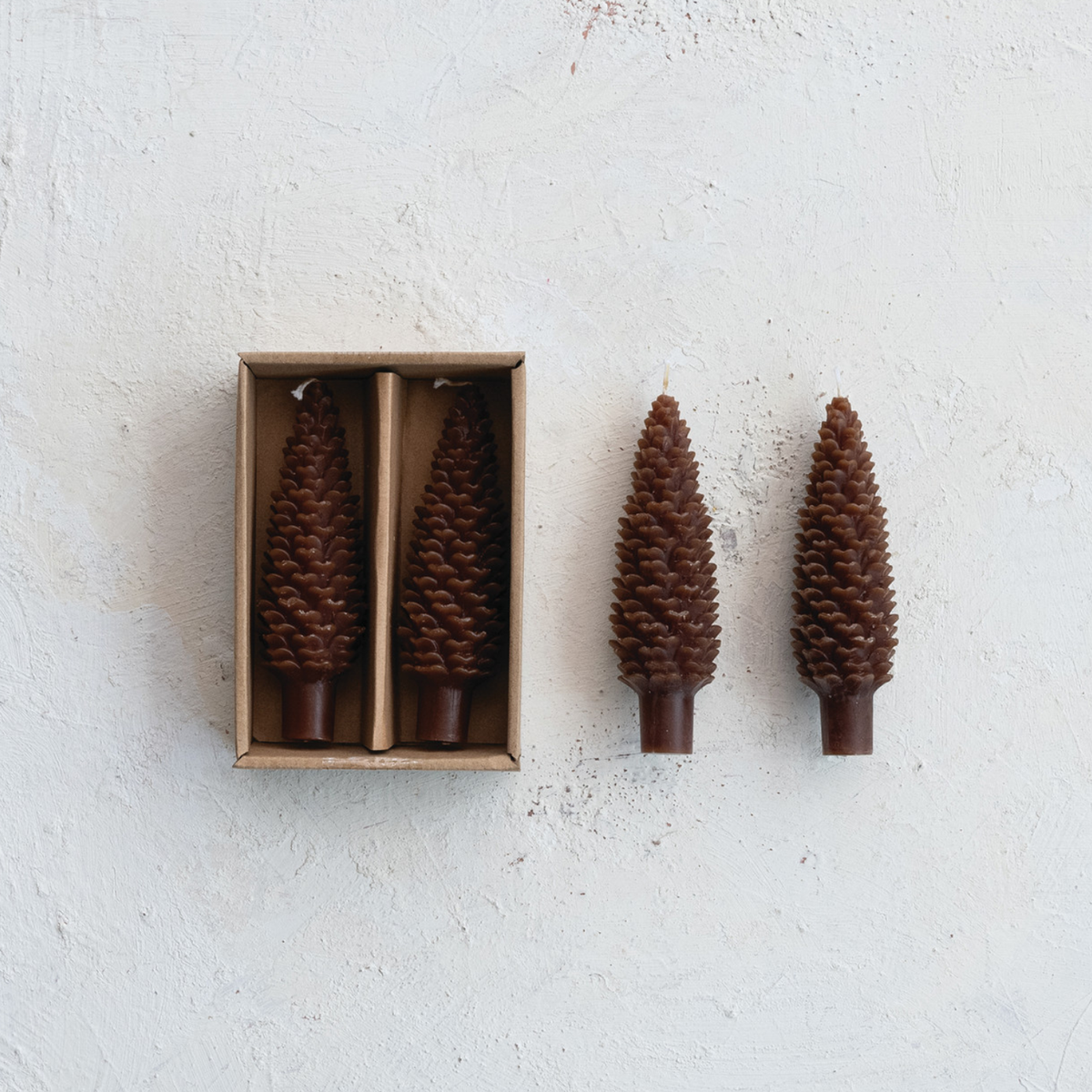 Pinecone taper, set of 2