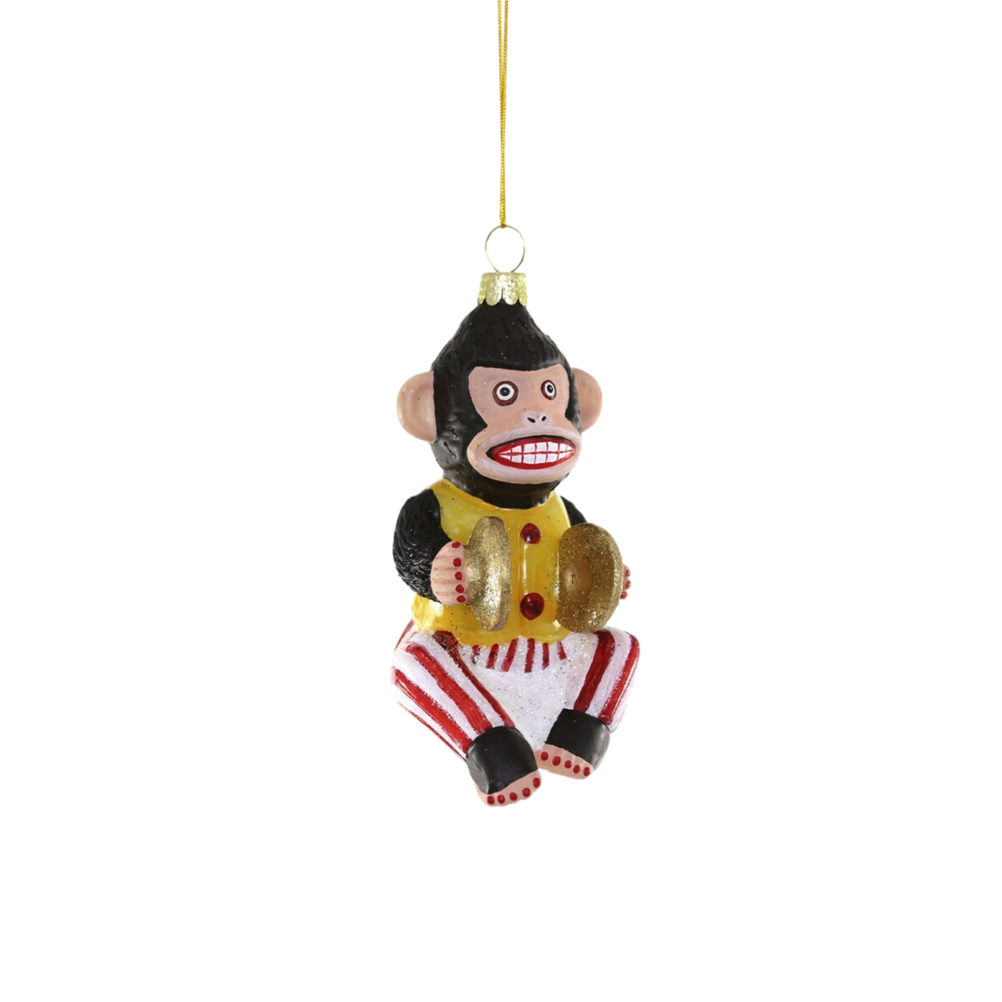 Vintage Toy Monkey, Glass Ornament
