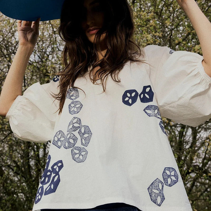 Seed Block Print Cotton Top