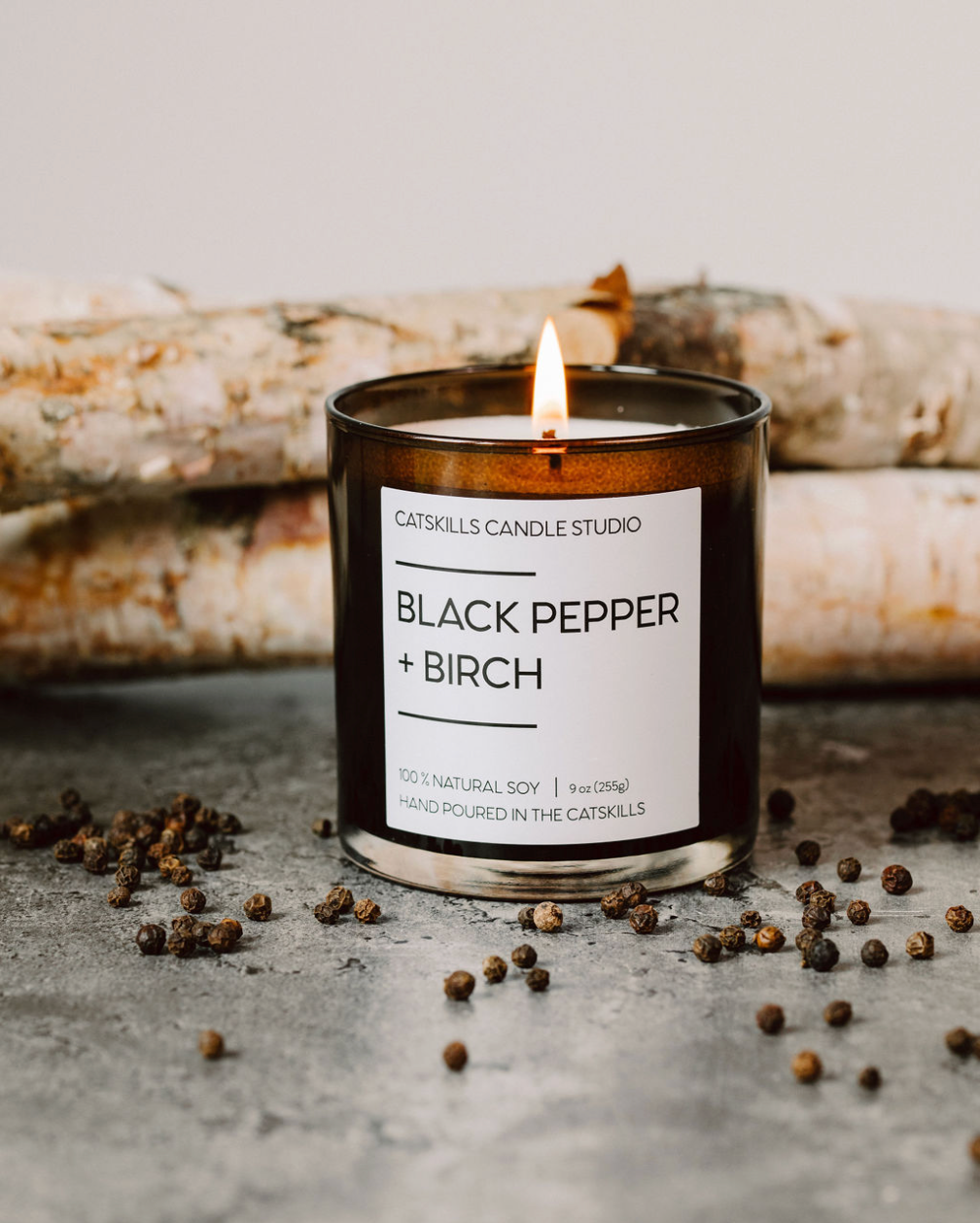 Black Pepper + Birch 9 oz candle