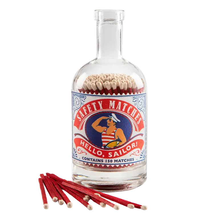 Glass Bottle Safety Matches