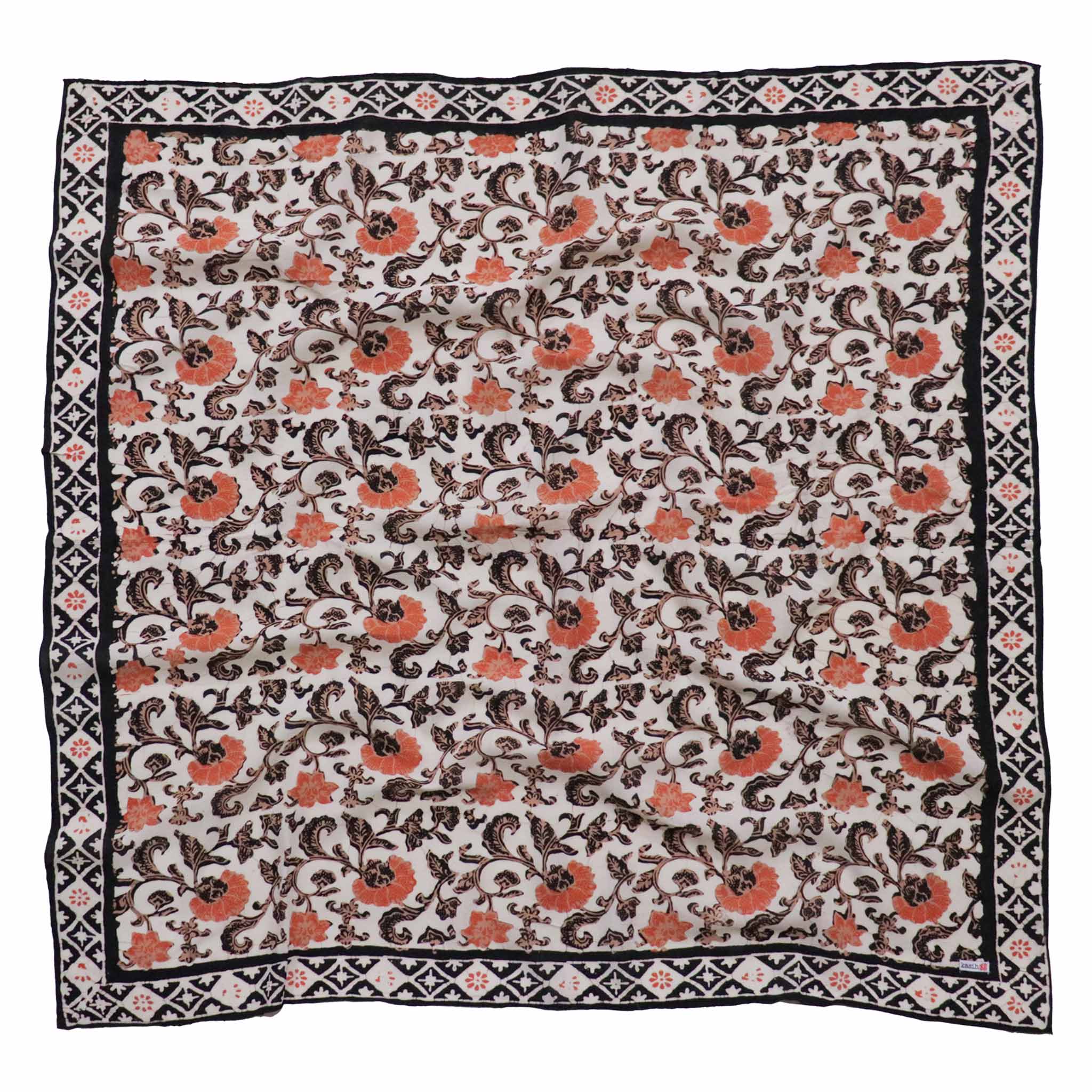 Hand Dyed Batik Bandana, 100% Soft Cotton, Citrus Noir