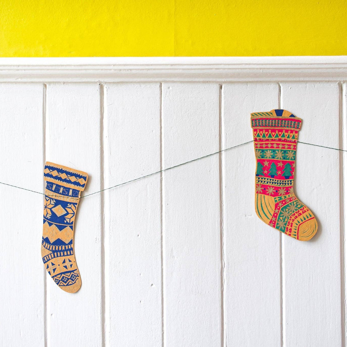Festive Stockings Sewn Garland