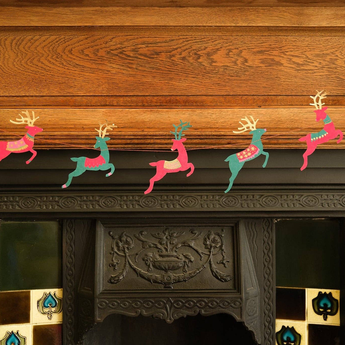 Bright Reindeer Sewn Garland
