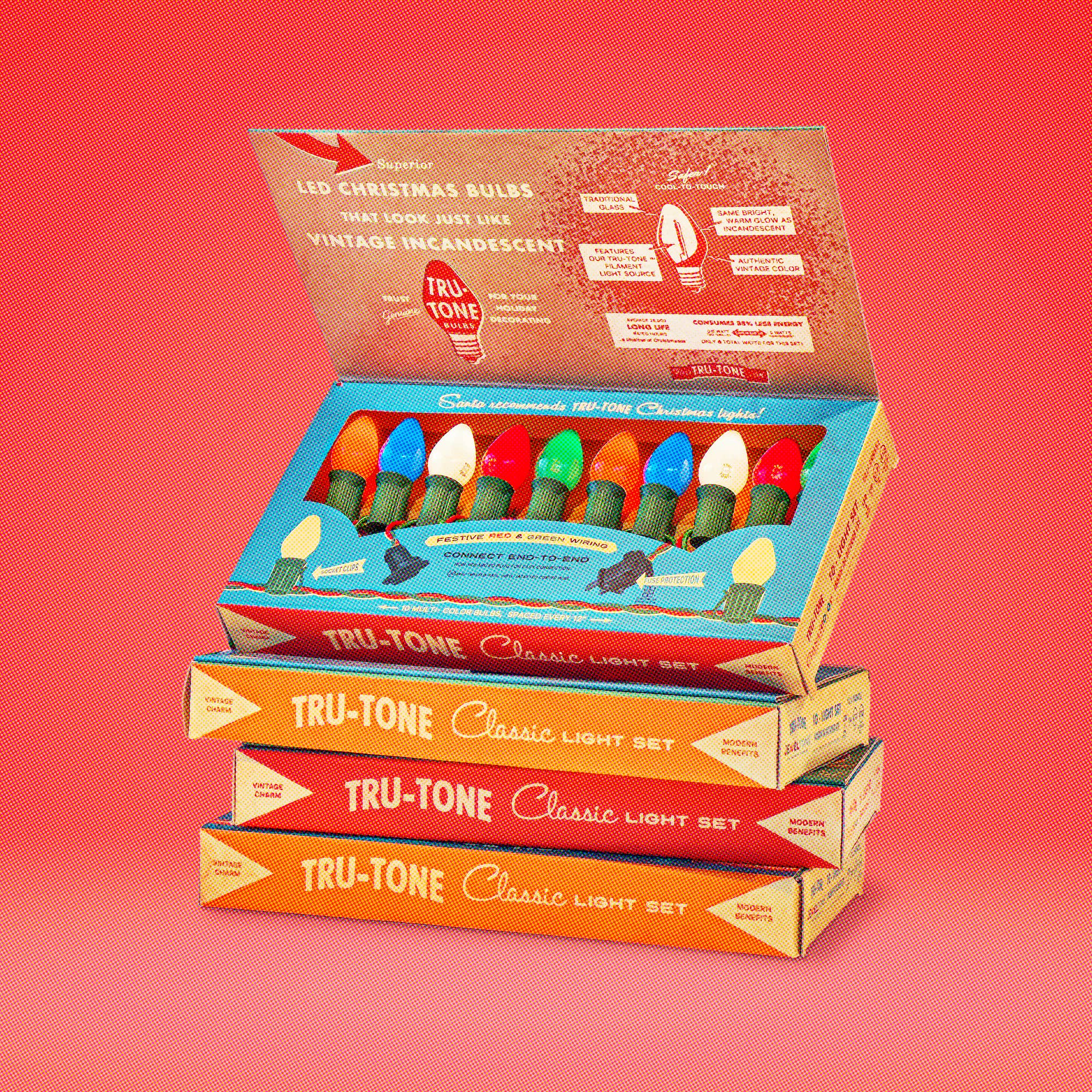 Vintage Style LED Christmas Lights - C7 10-Light Set