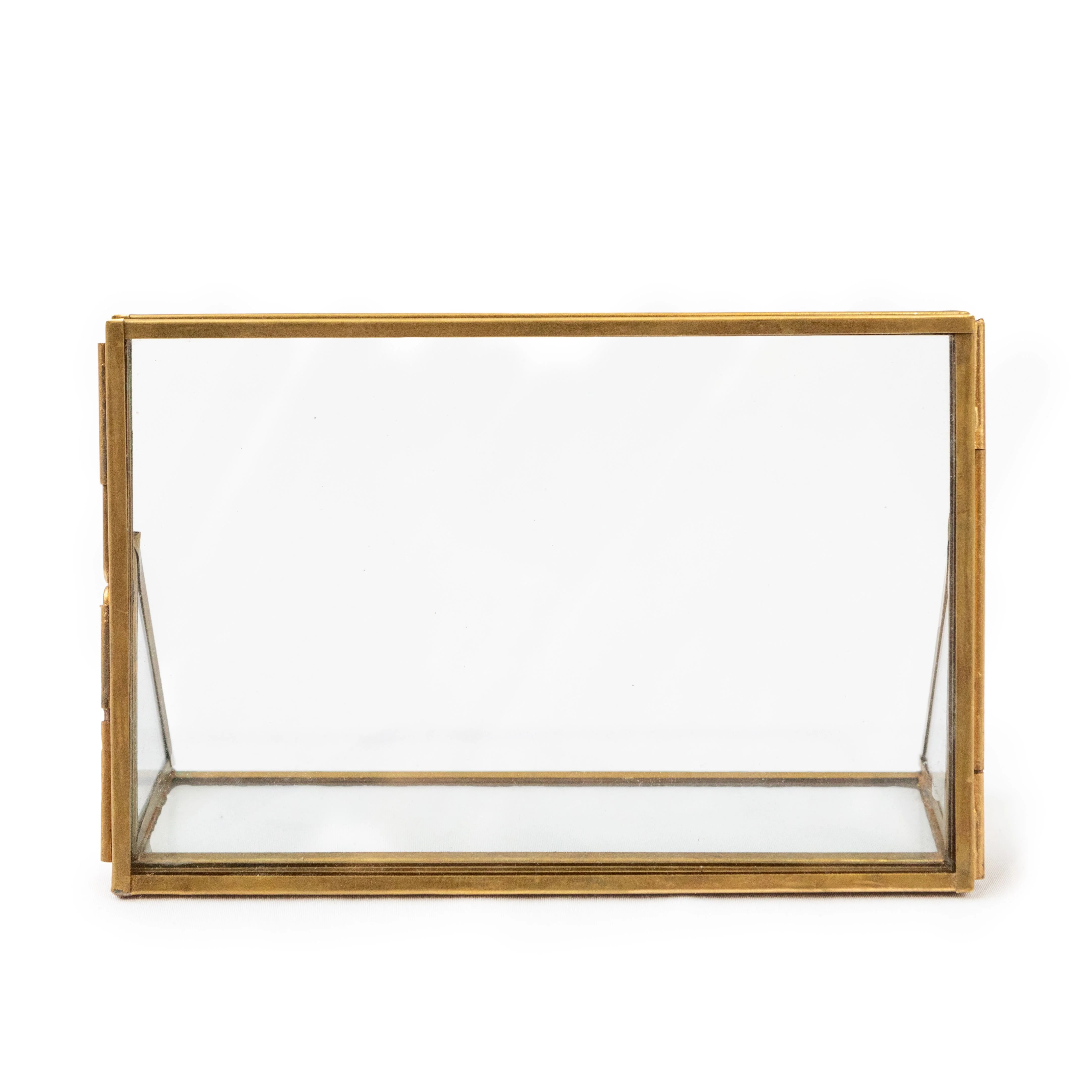 Horizontal Brass Finish Standing Picture Frame - 6"x4"