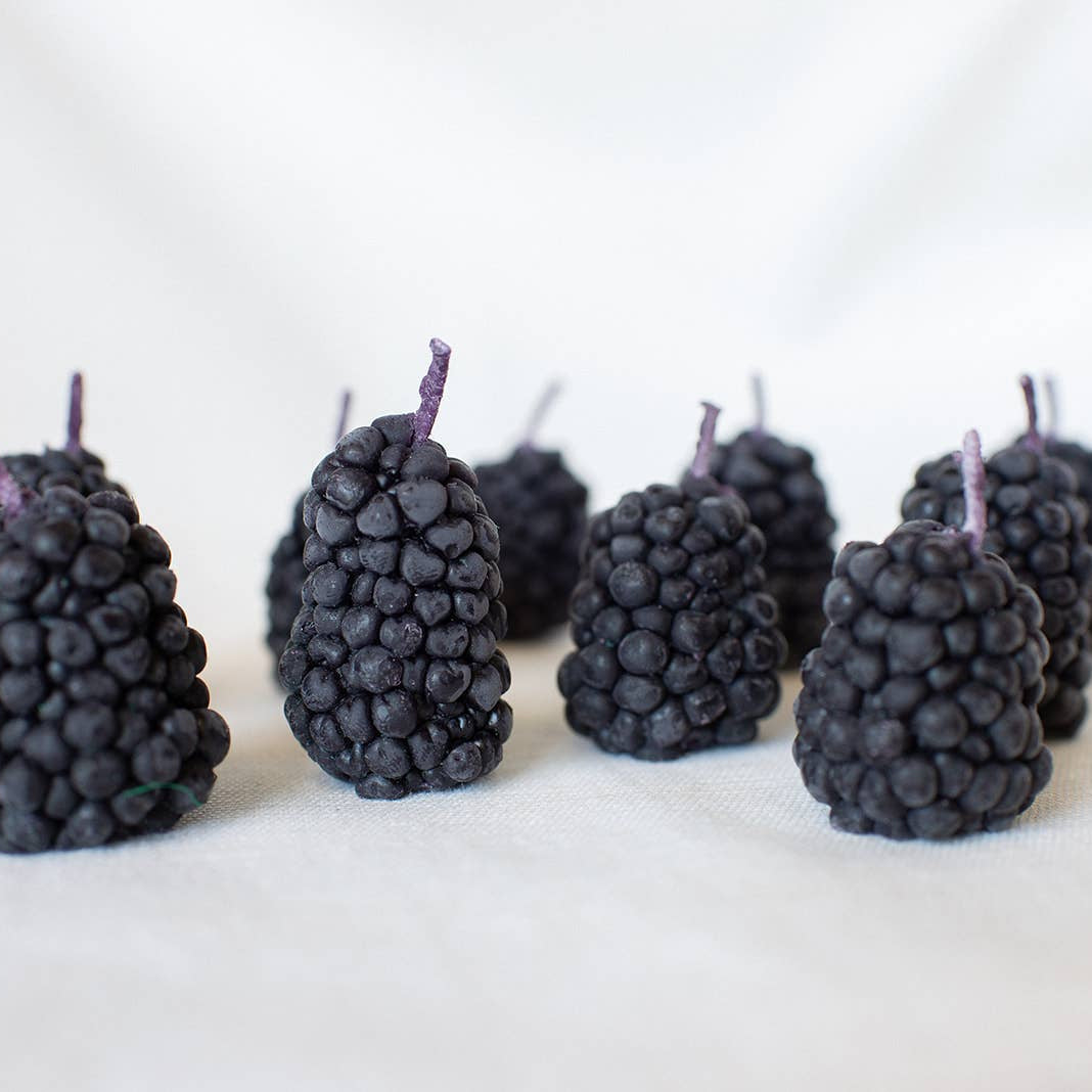 Beeswax Blackberry Birthday Candles - set of 10