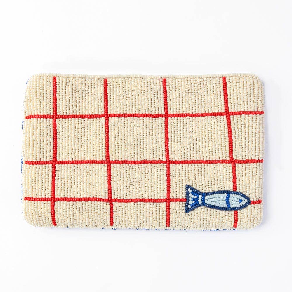 Leila Seed Bead Clutch With Strap