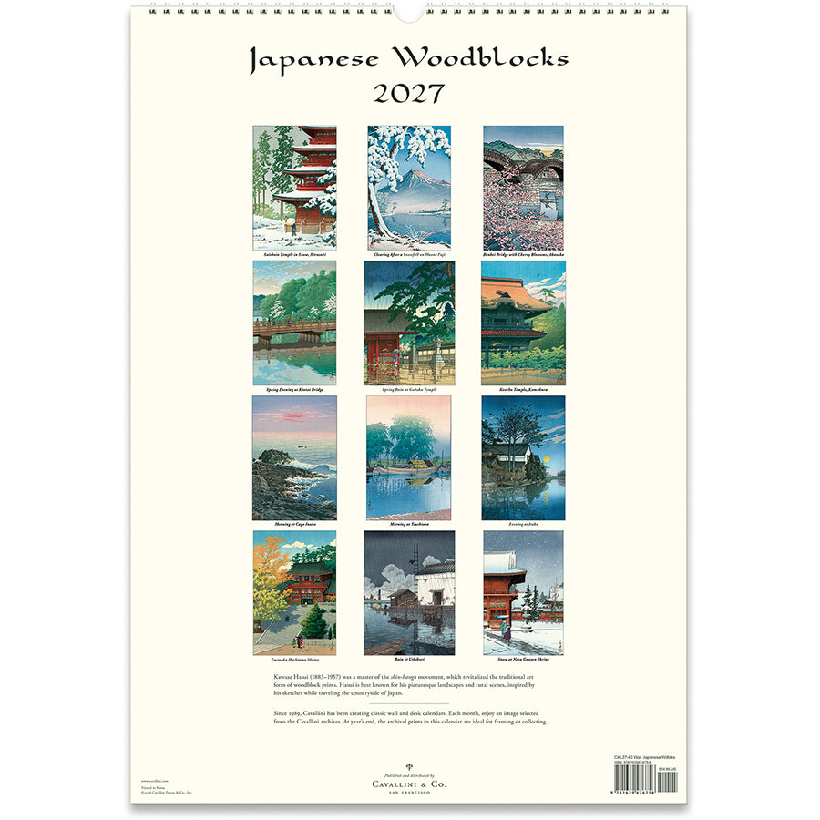 Japanese Woodblocks 2027 Wall Calendar