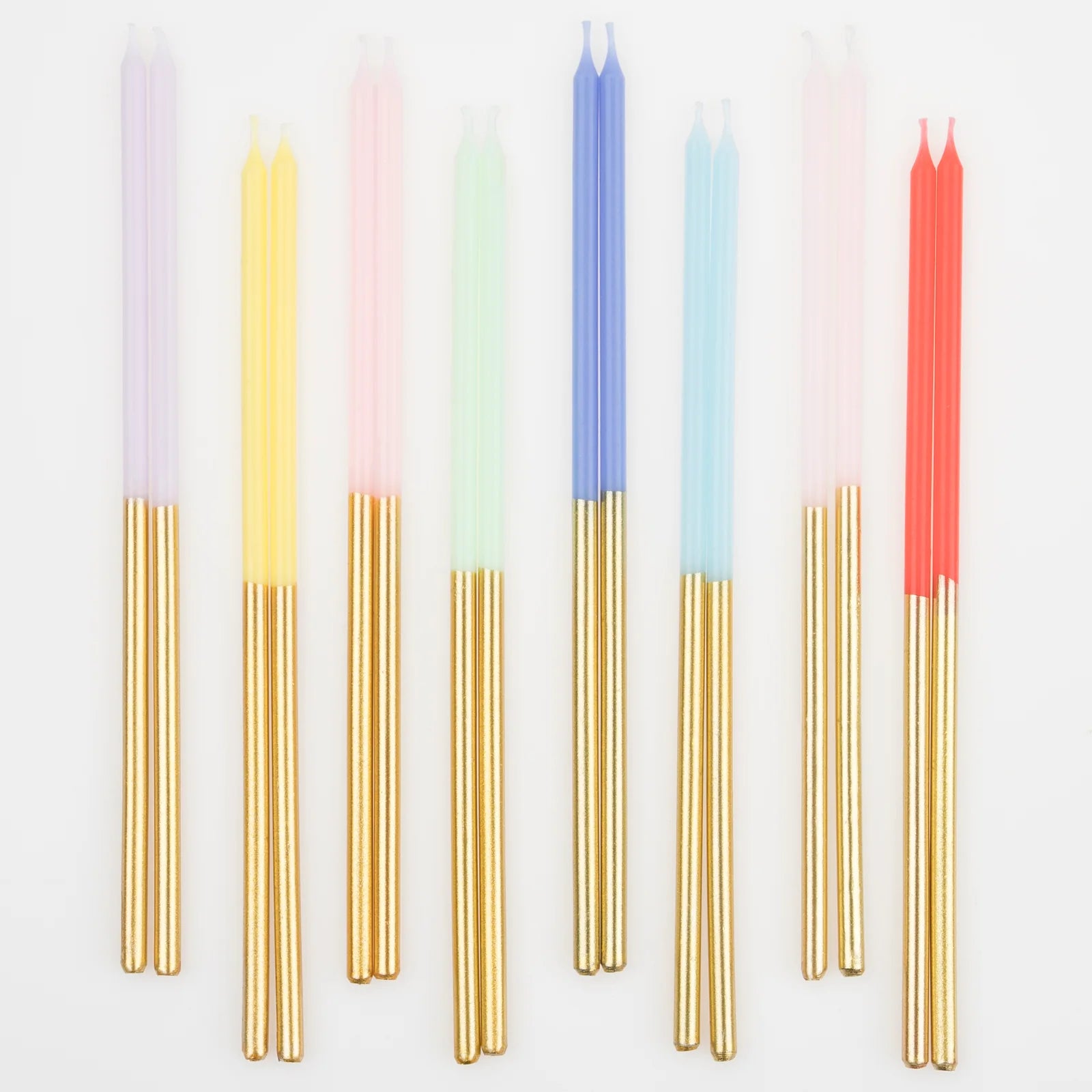 Gold Dipped Rainbow Birthday Candles - 16 count