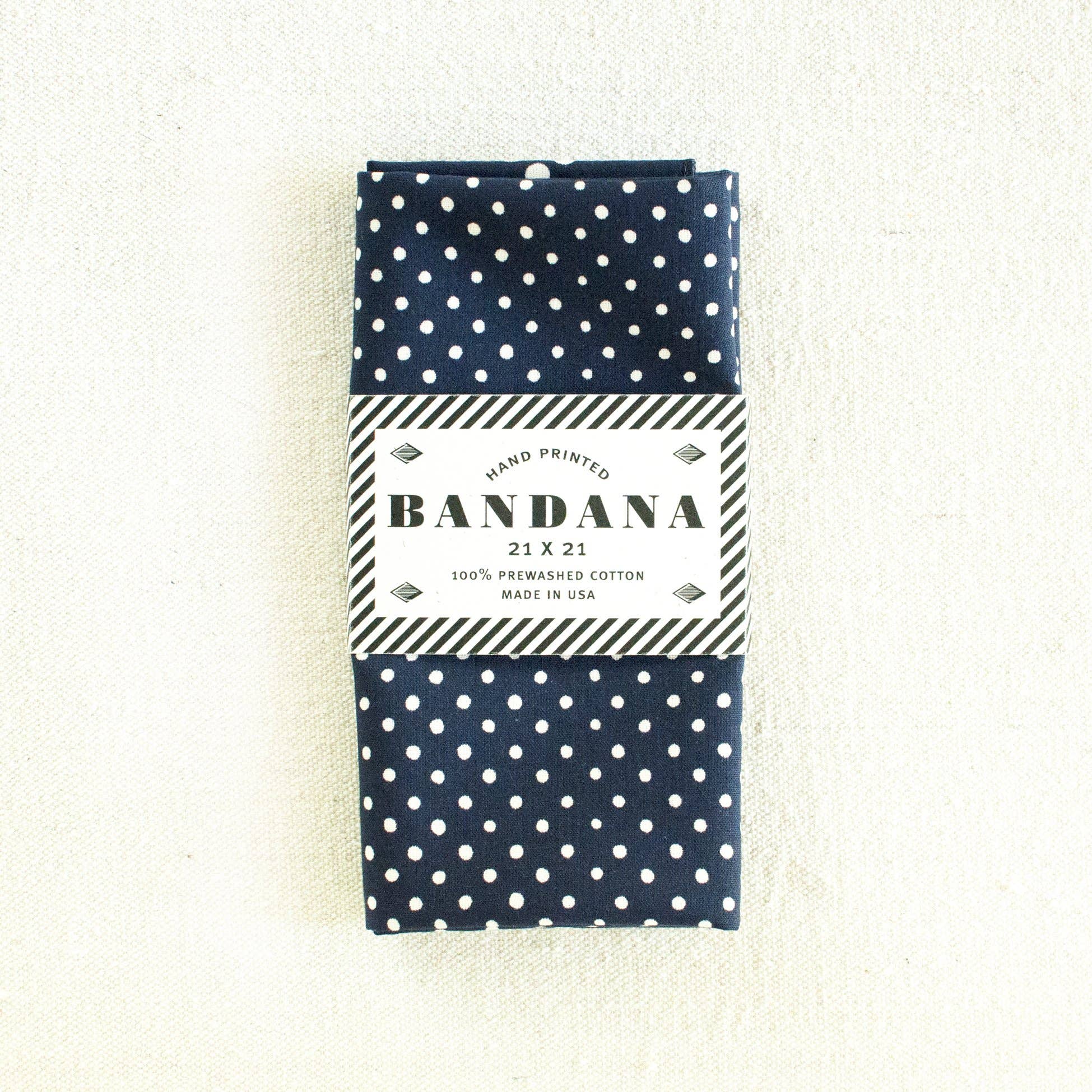 Navy Polka Dot Bandana