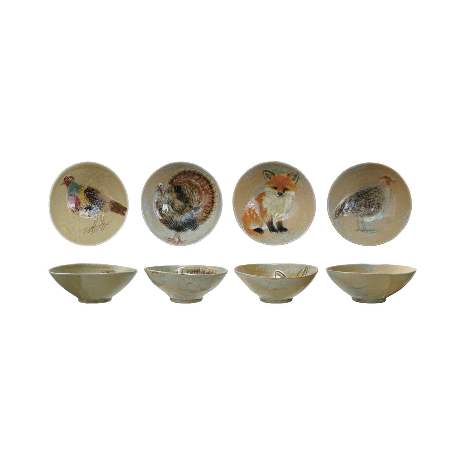 Stoneware Bowl with Animal