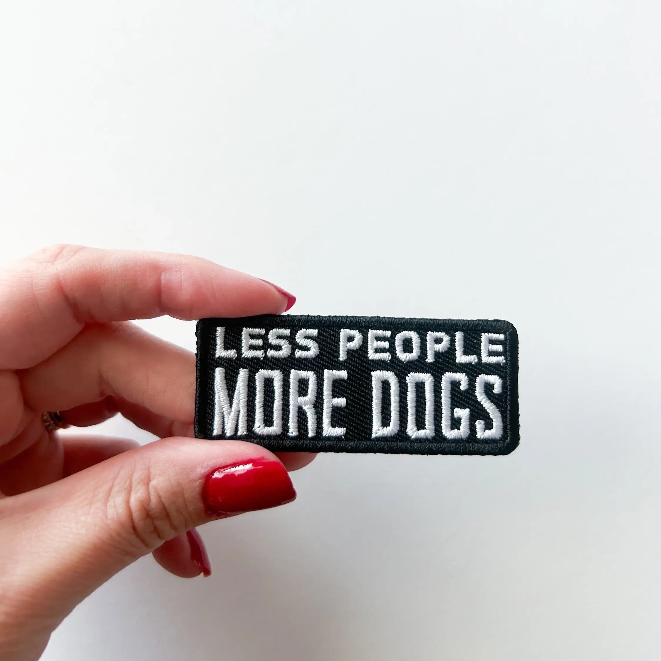 Less People More Dogs Embroidered Iron On Patch Pet Lover