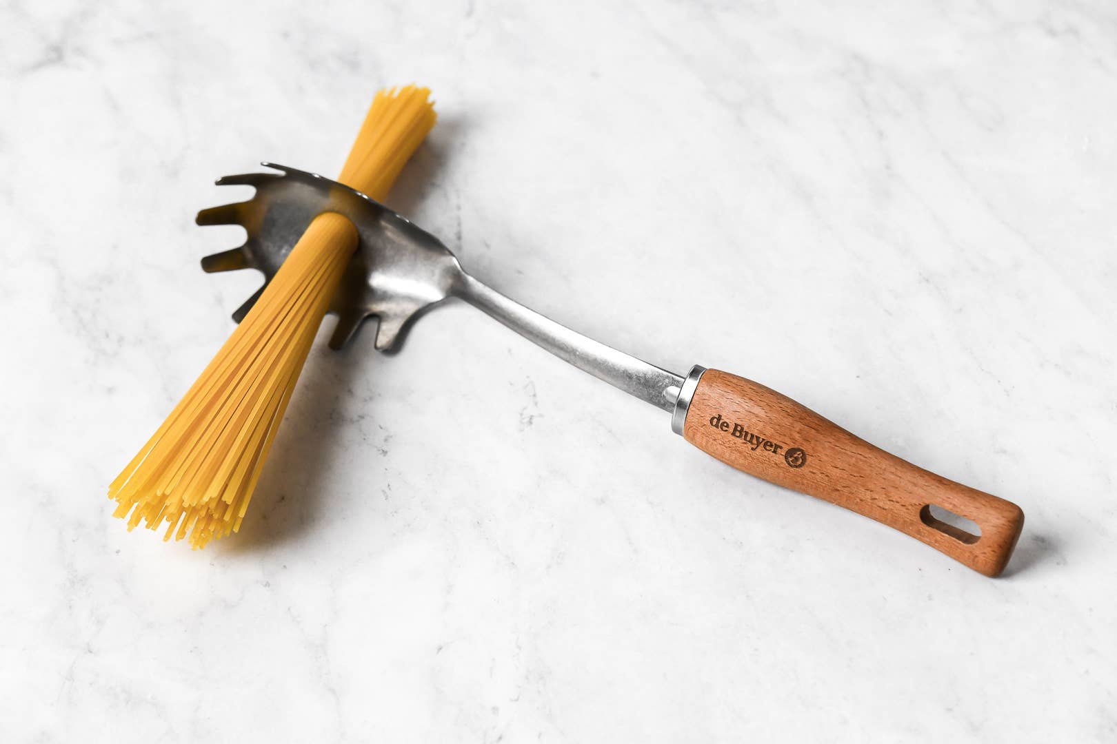 SPAGHETTI SPOON STAINLESS STEEL WOOD - B BOIS
