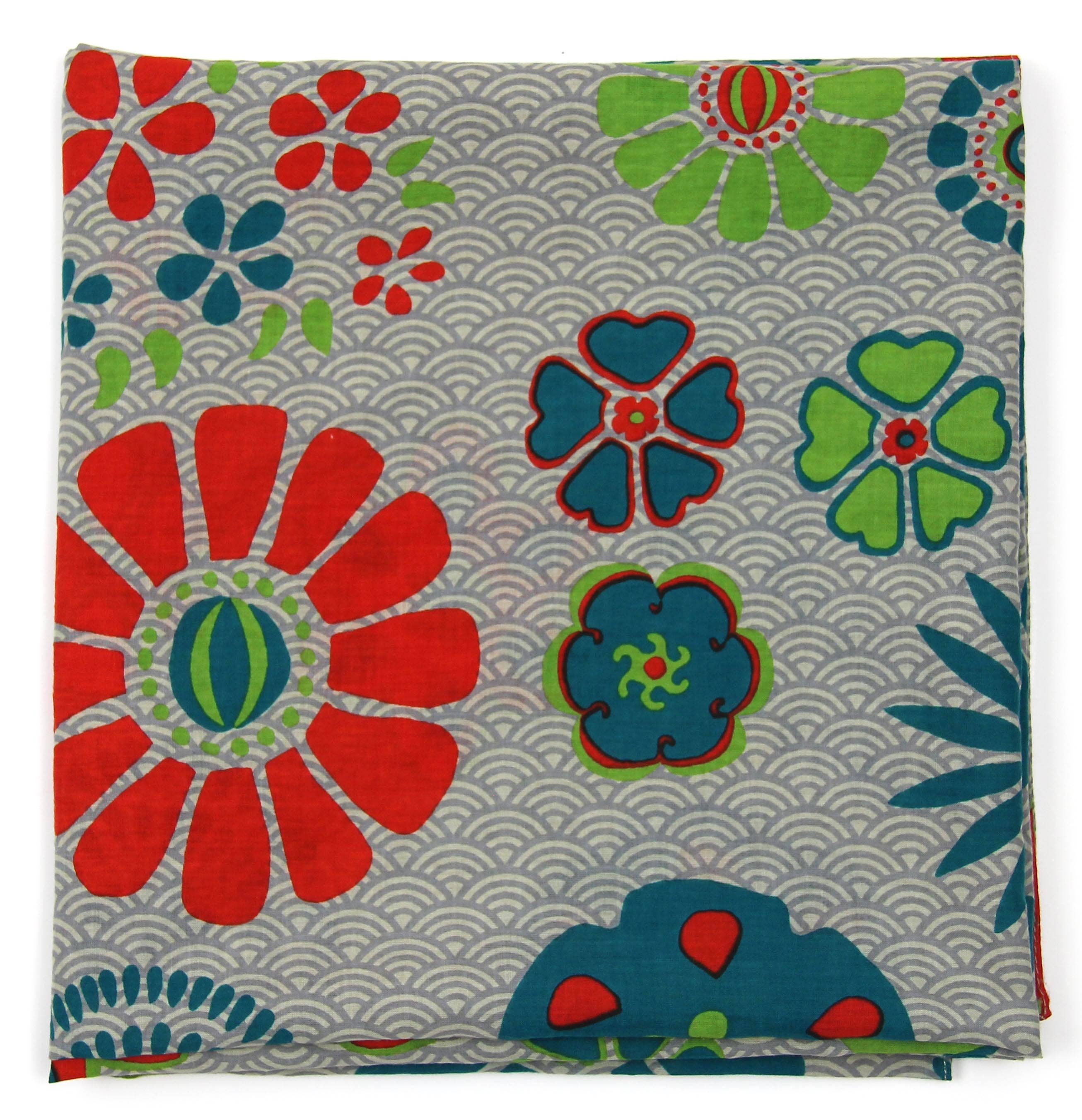 Gray Seigaiha Scarf