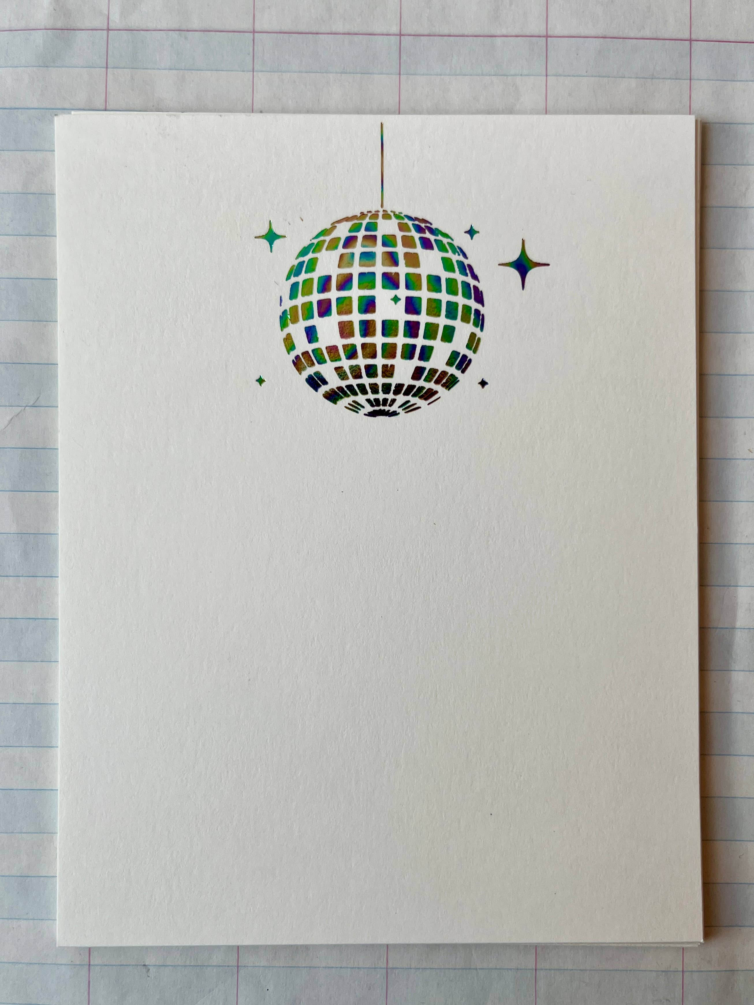 Disco Ball Foil Pressed Stationery