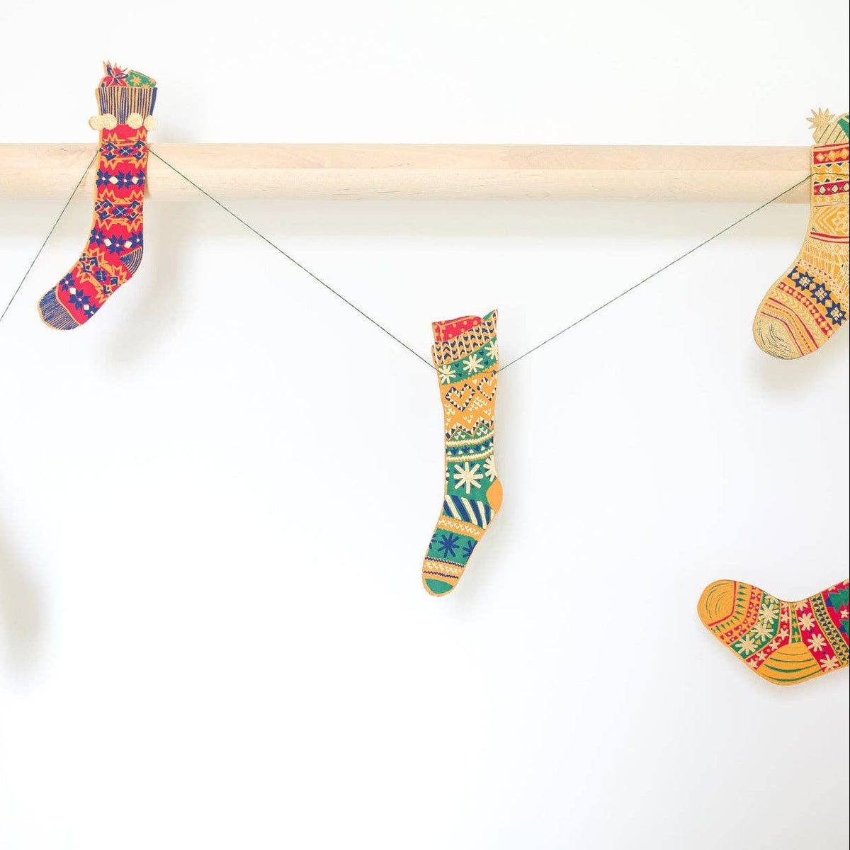 Festive Stockings Sewn Garland