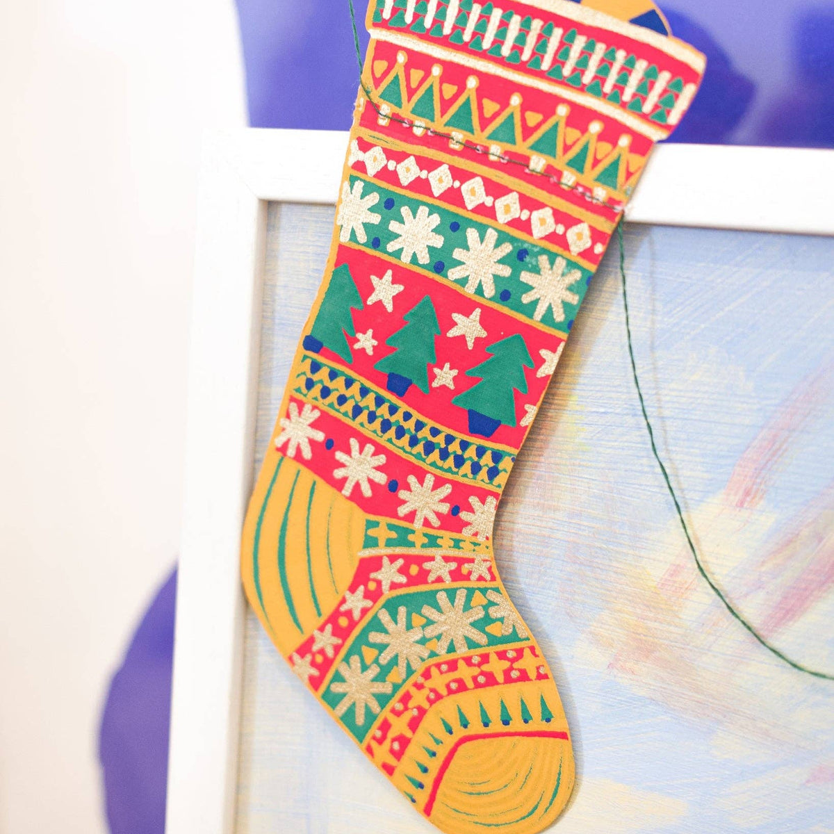 Festive Stockings Sewn Garland