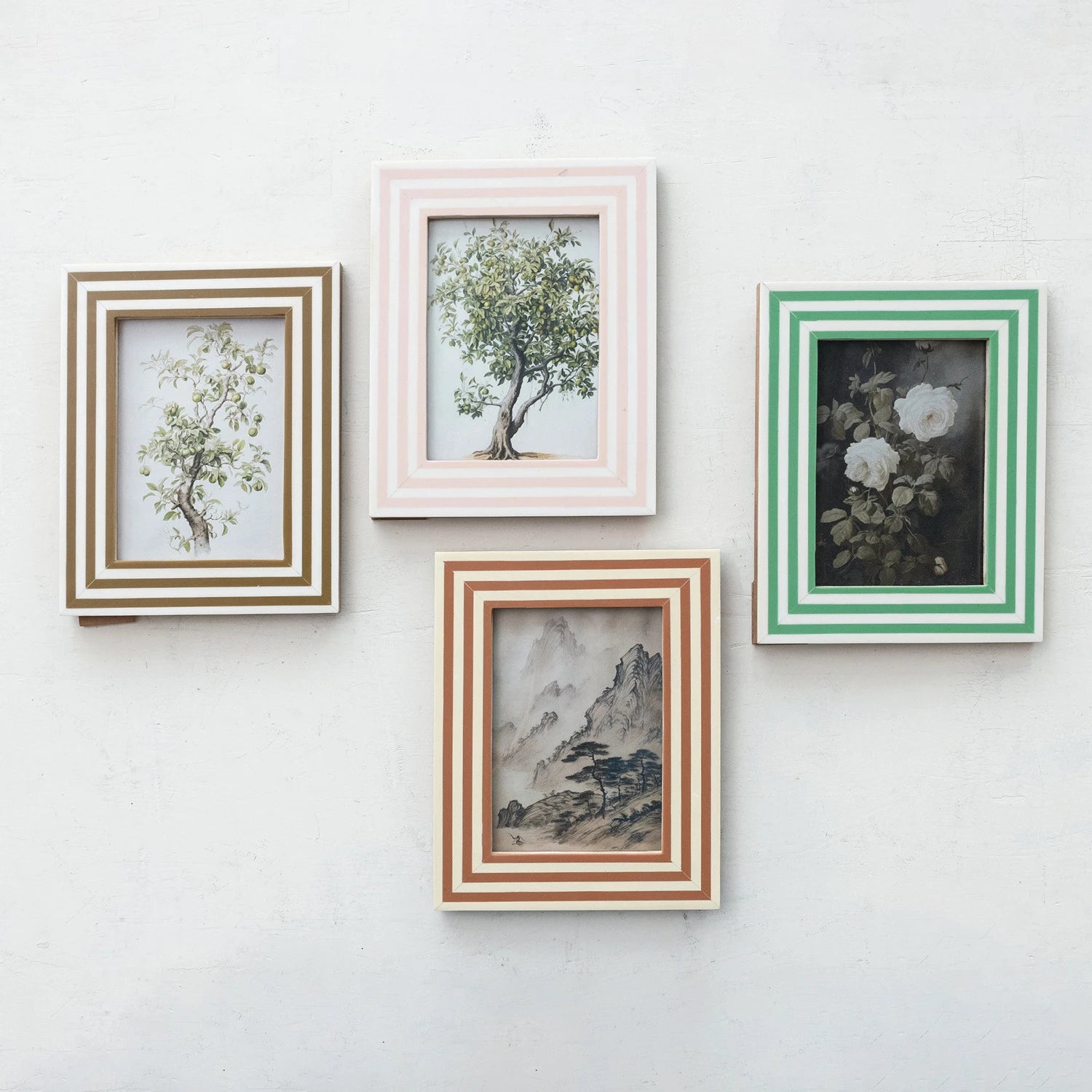 Photo Frame w/ Inlaid Stripes, 4 Colors