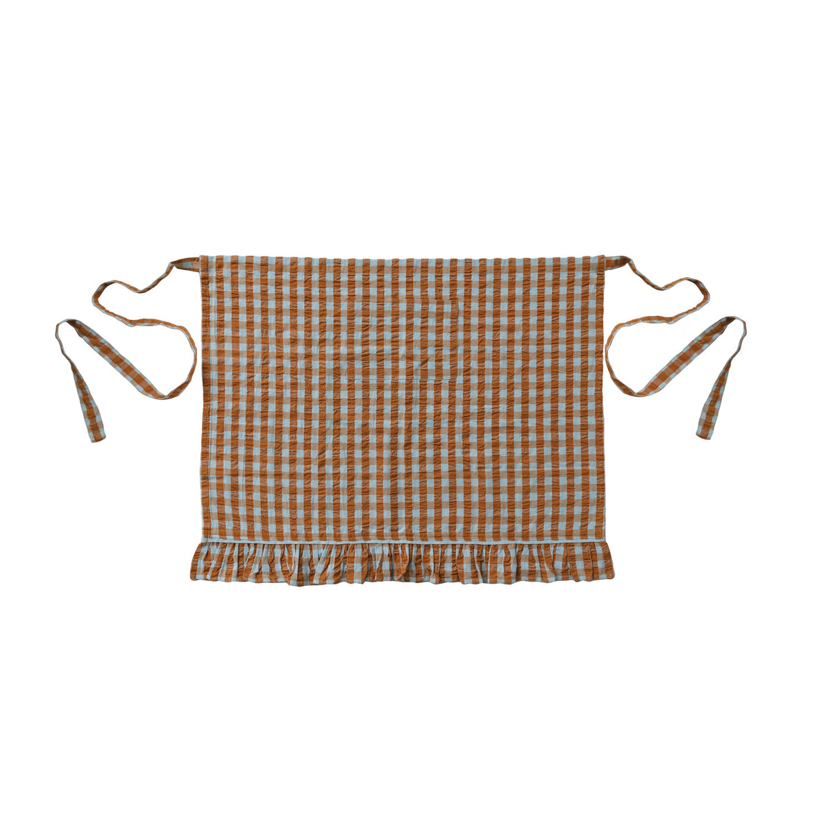Half Apron with Check Pattern and Pocket