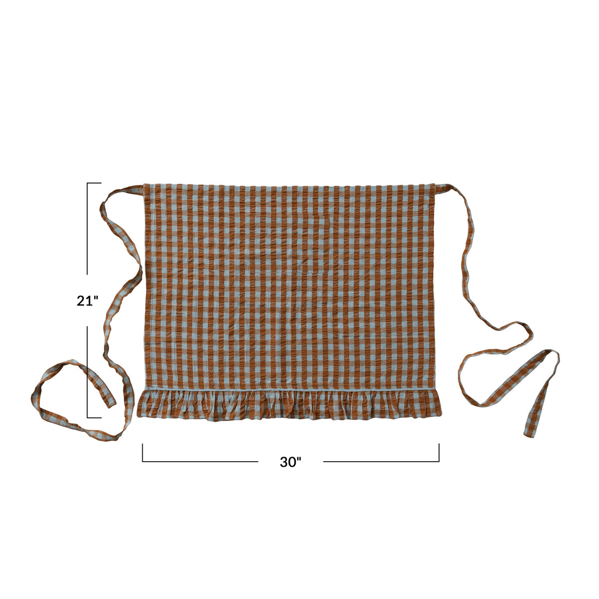 Half Apron with Check Pattern and Pocket