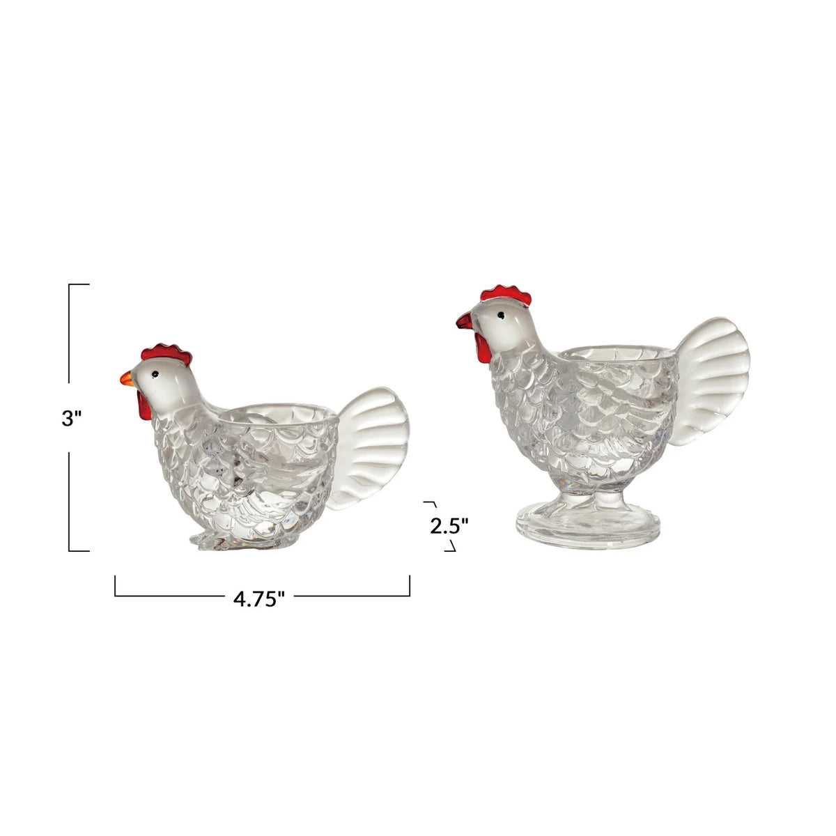 Glass Chicken Shaped Votive Holder